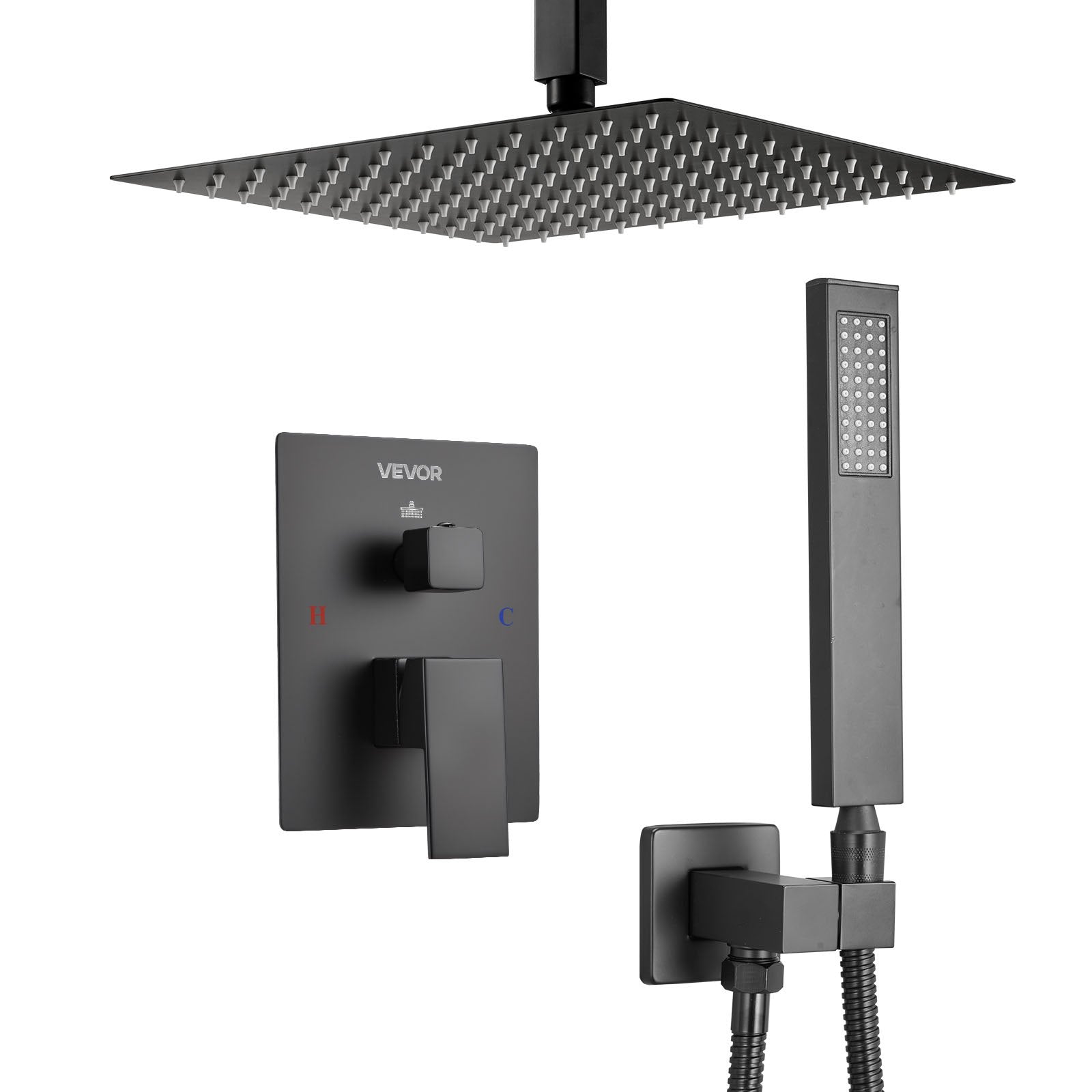 Dušo sistema VEVOR DF10-111G, 25,4 cm lietaus galvutė