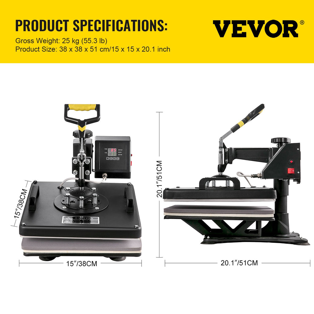 Termo presas VEVOR 5 in 1 Combo, 38 x 38 cm