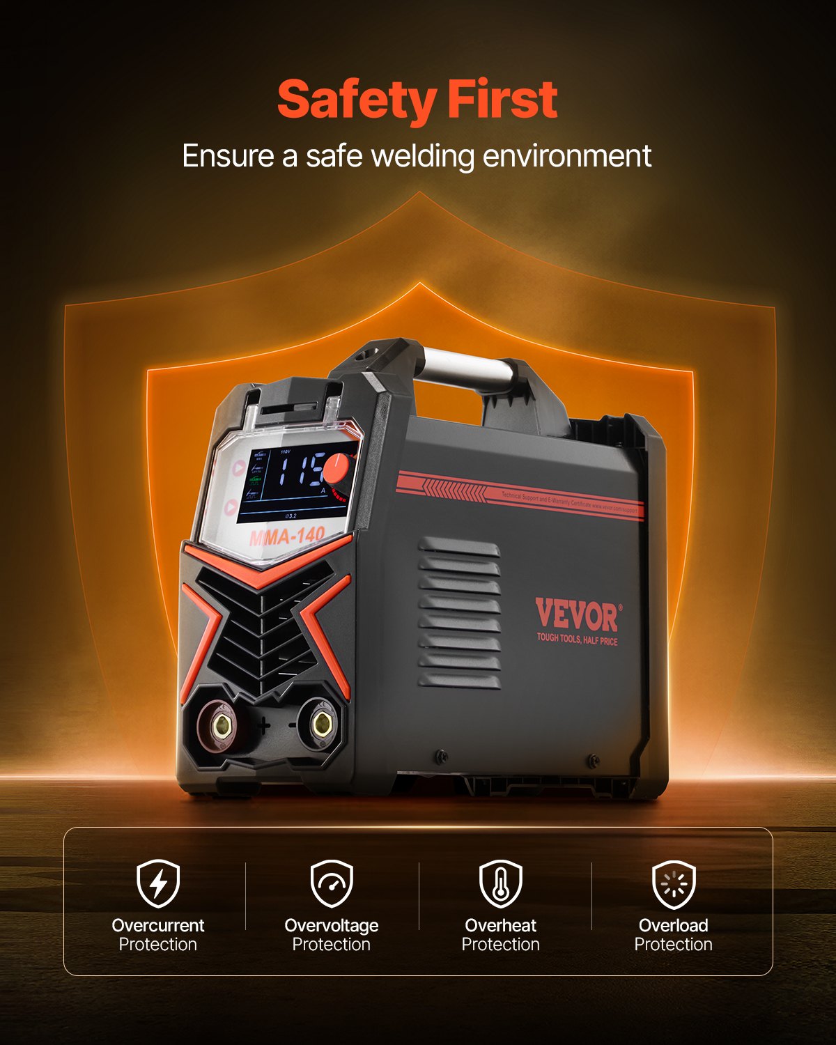 Suvirinimo aparatas VEVOR MMA-140, 140A
