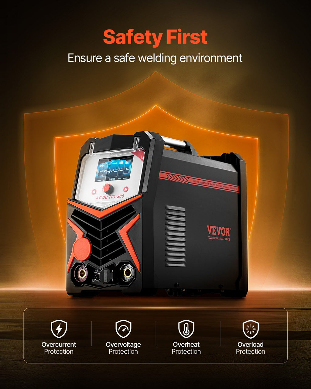 TIG suvirinimo aparatas VEVOR ACDC TIG-200, 200A