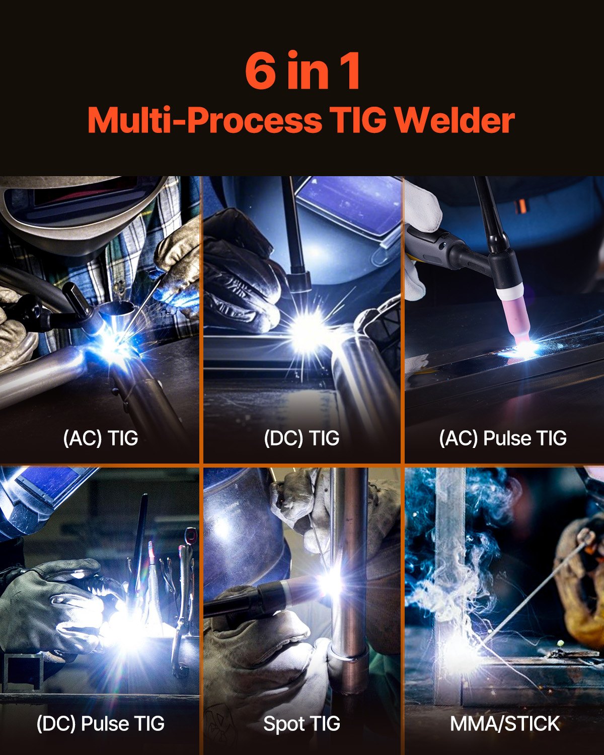 TIG suvirinimo aparatas VEVOR ACDC TIG-225, 225A