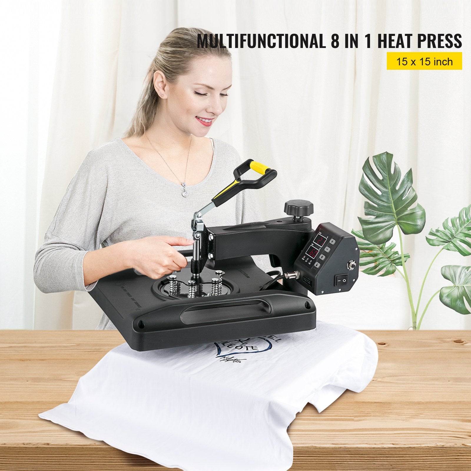 Termopresas VEVOR 8-in-1, 38x38 cm, 1000W