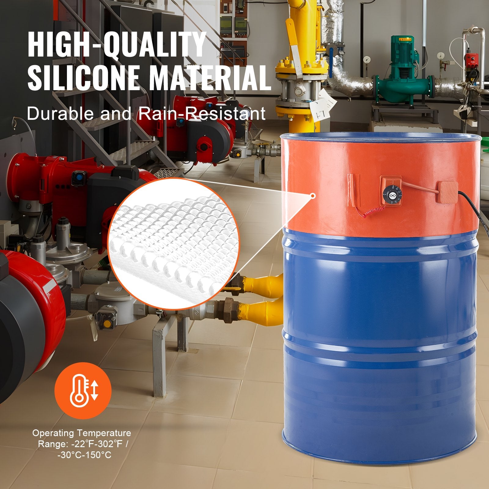 Metalinių statinių šildytuvas VEVOR DHB-55-KT-10, 1200 W