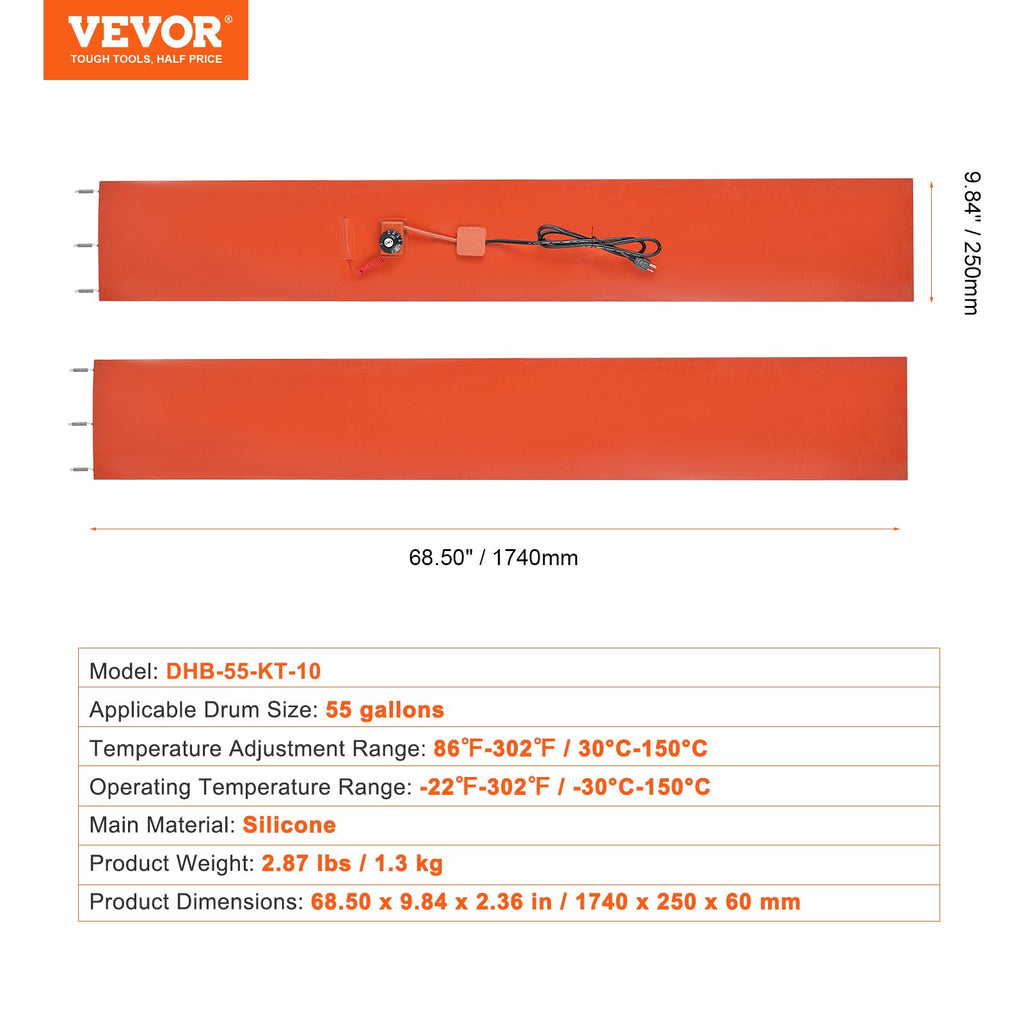 Metalinių statinių šildytuvas VEVOR DHB-55-KT-10, 1200 W