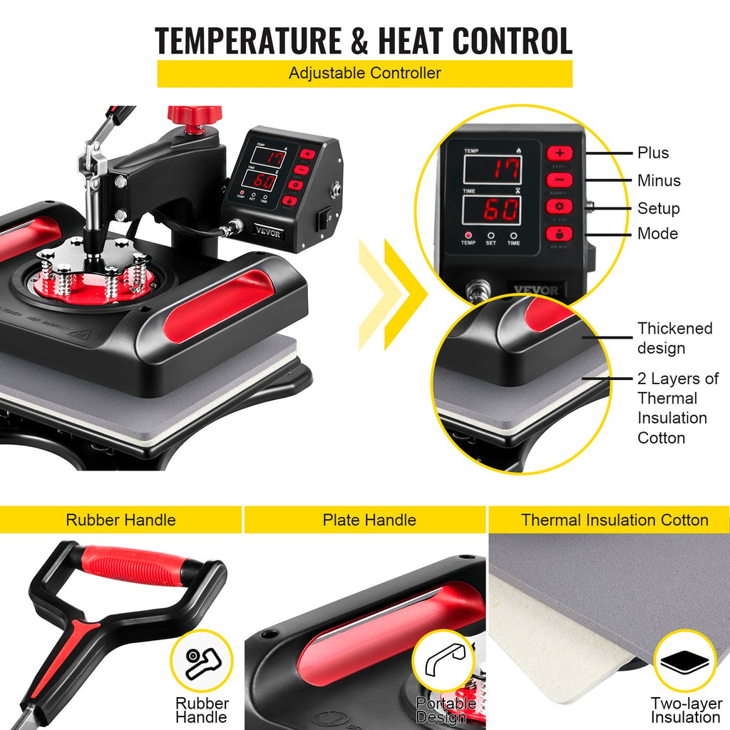 Termopresas VEVOR 5 in 1, 1000W