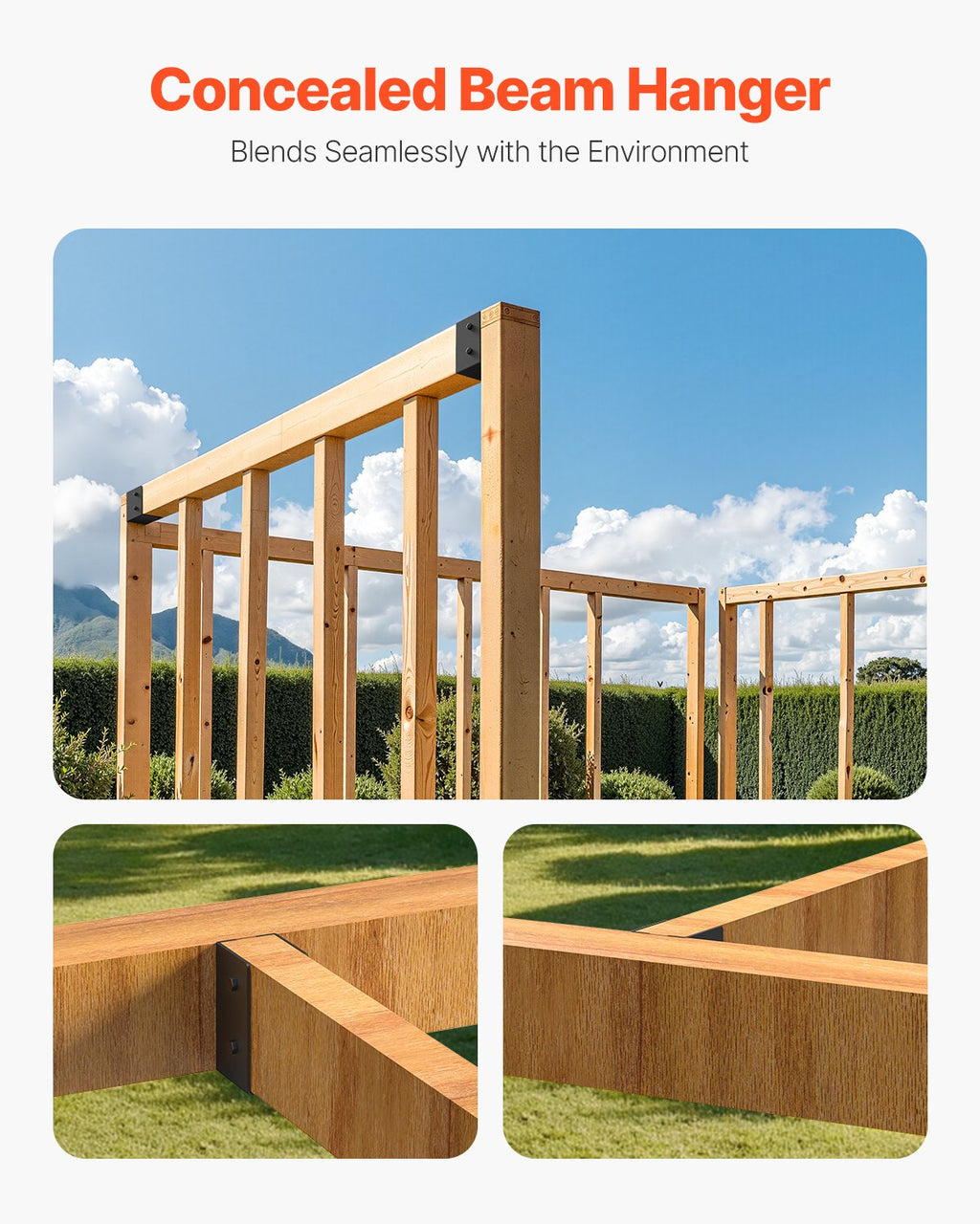 Paslėptas sijų laikiklis VEVOR TLDJYCS-2X4IN-12, 12 vnt. rinkinys