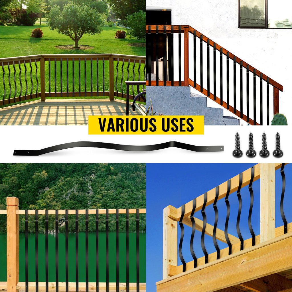 Terasos turėklų skersiniai VEVOR Iron Railing, 51 vnt.
