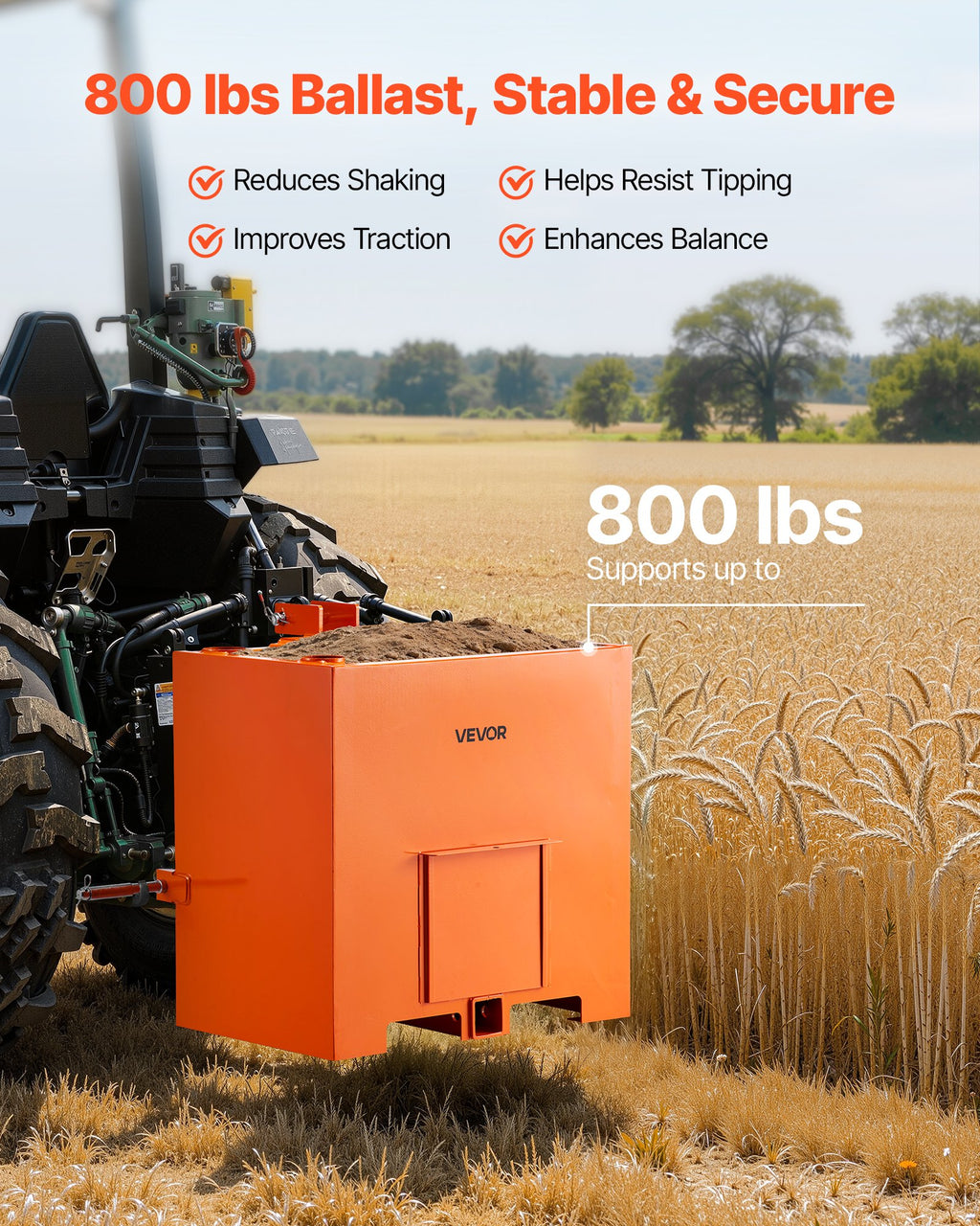 Traktoriaus balasto dėžė VEVOR O-02, 363 kg talpa