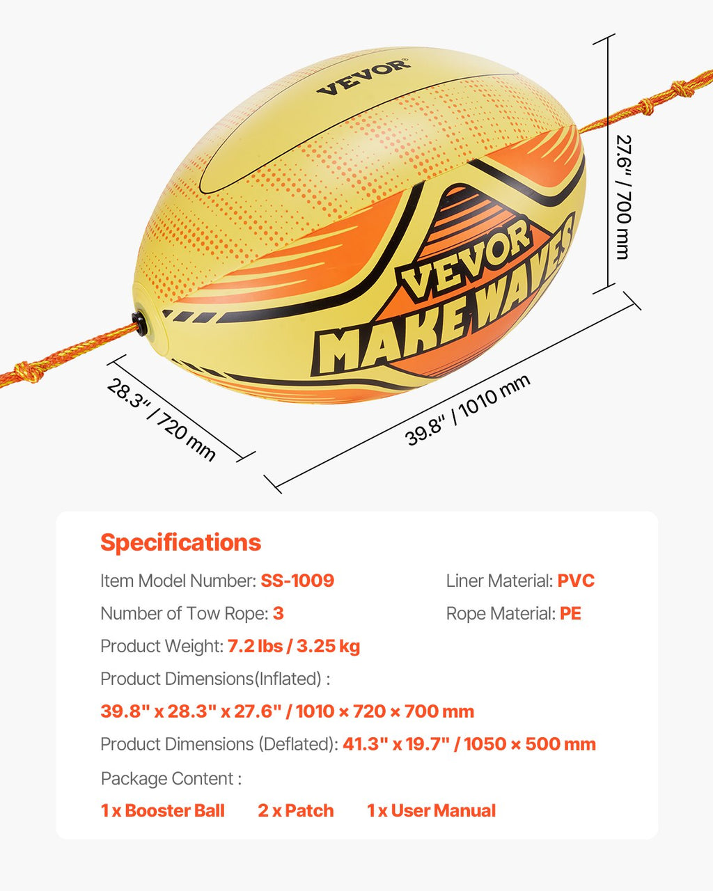 Pripučiamas virvės pakėlėjas VEVOR SS-1009, 308 kg tempimo galia