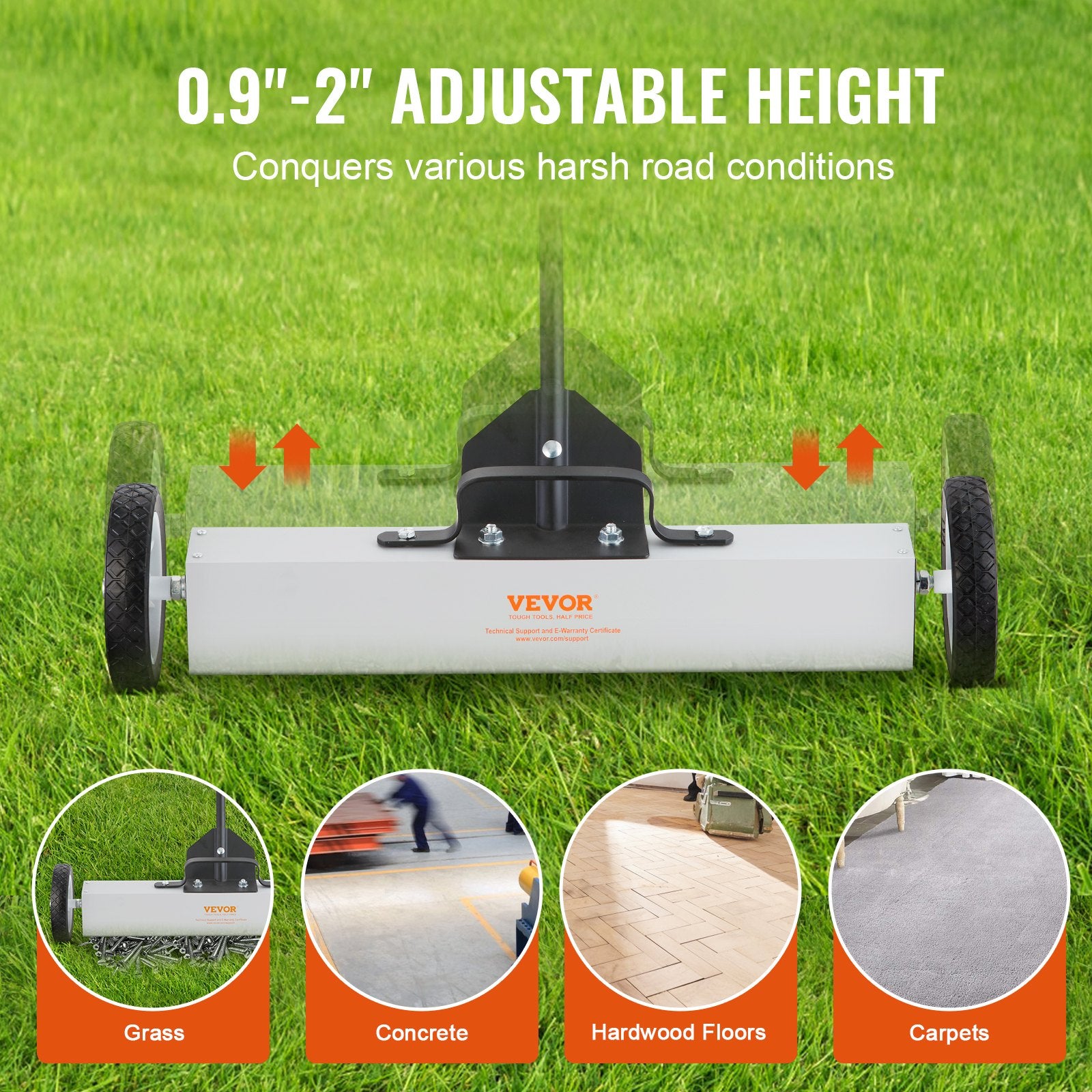 Magnetinė šluota VEVOR QJ8012-24, 74 cm pločio