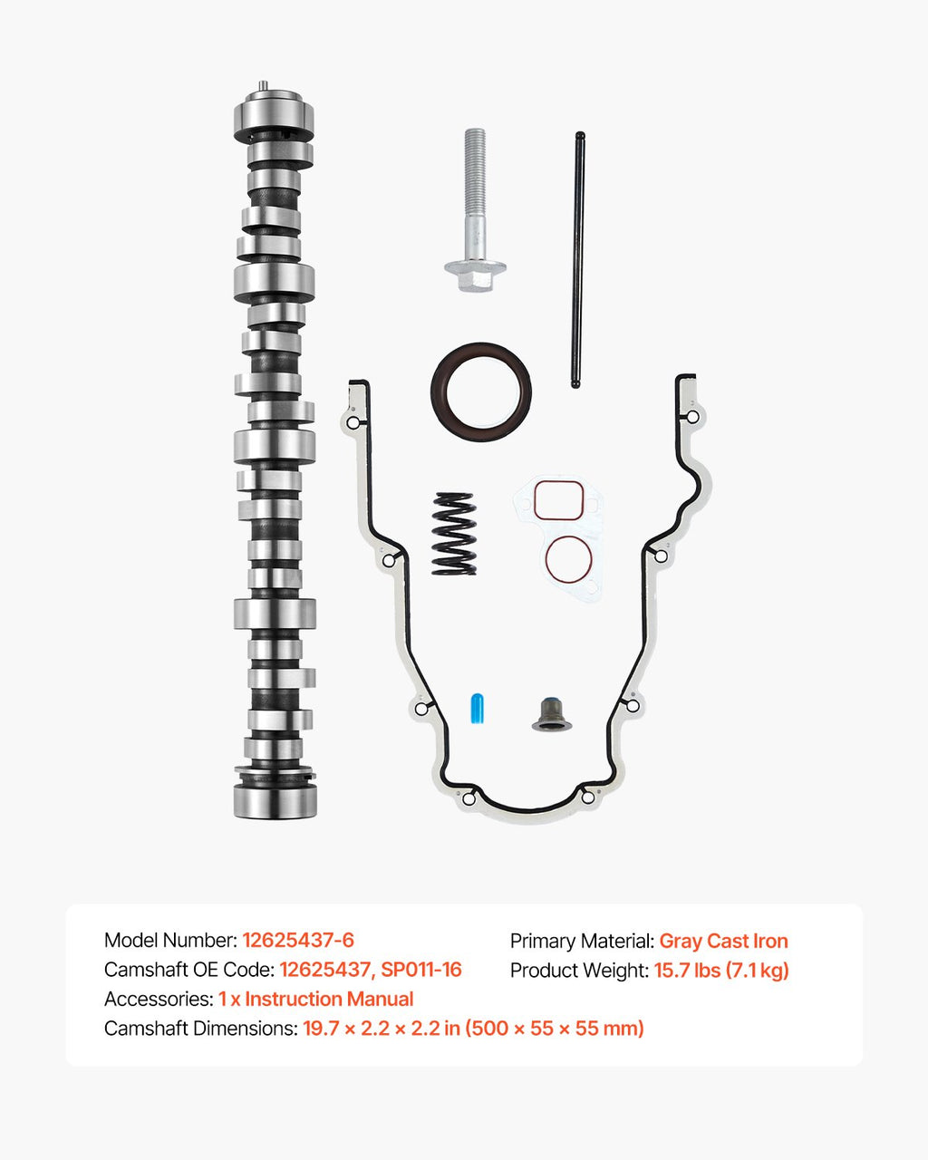 Paskirstymo veleno komplektas VEVOR LS Truck Cam Kit, 9 dalių rinkinys