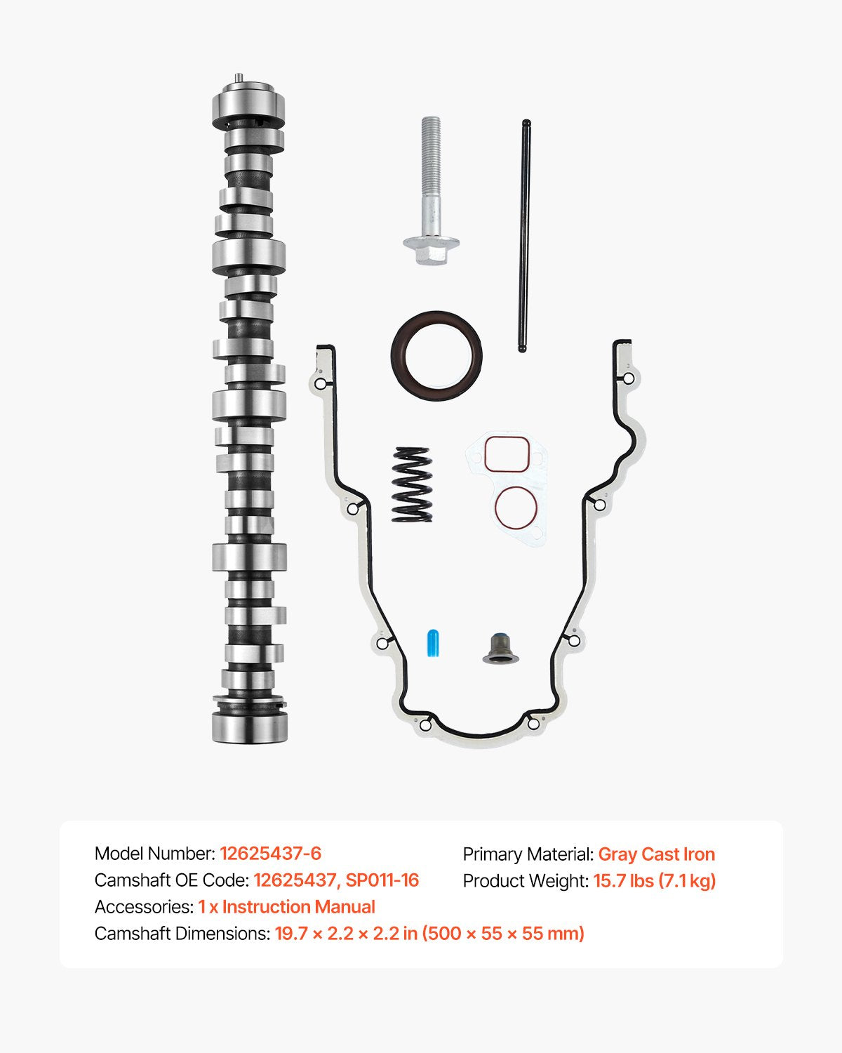 Paskirstymo veleno komplektas VEVOR LS Truck Cam Kit, 9 dalių rinkinys