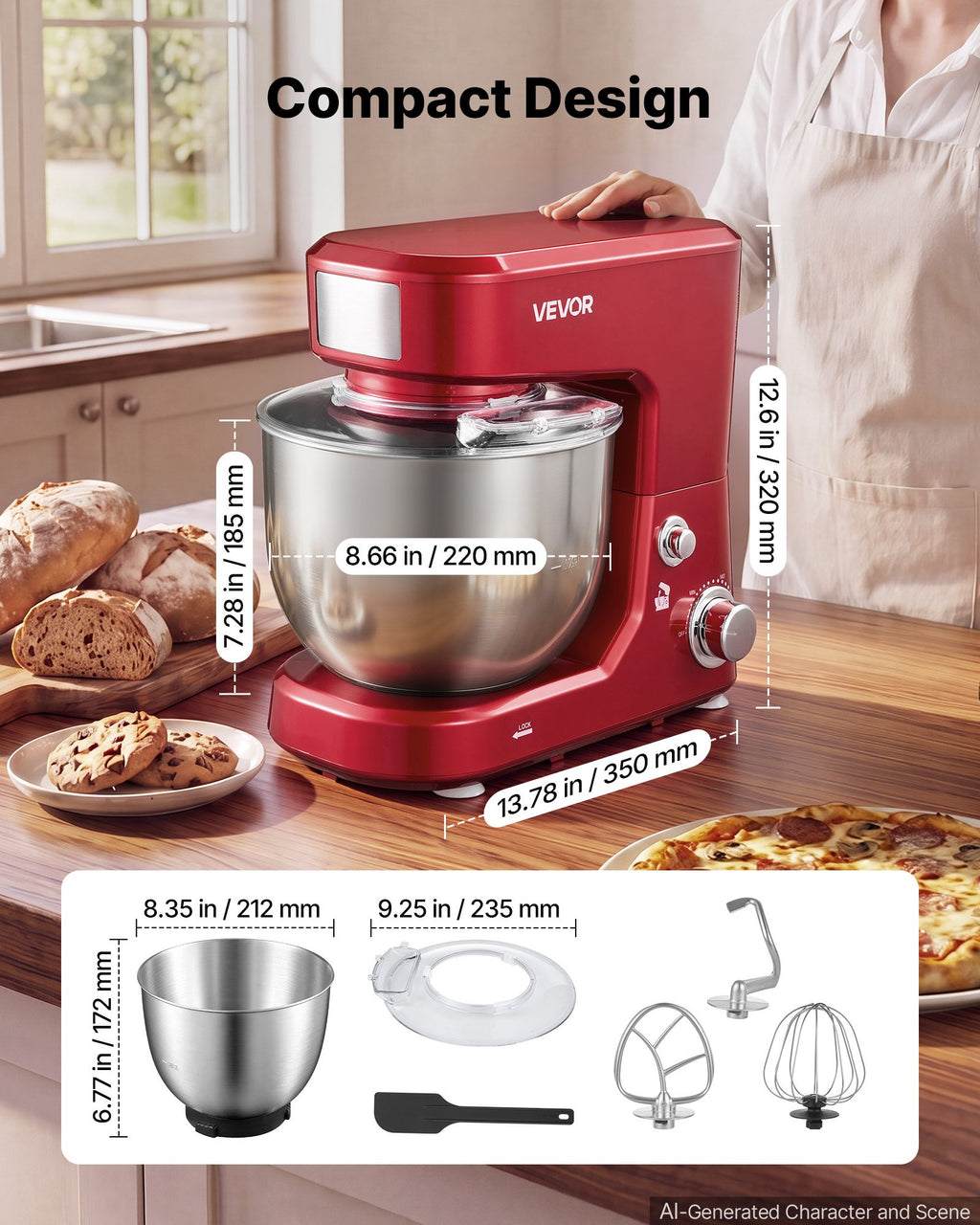 Virtuvinis kombainas VEVOR SC-236, 1000W