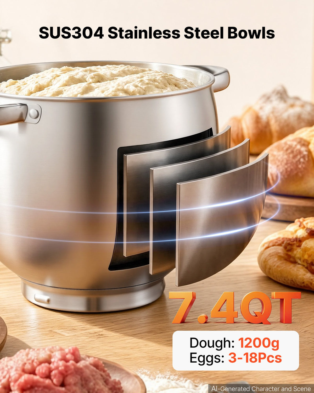Virtuvinis kombainas VEVOR SC-801A, 1000W
