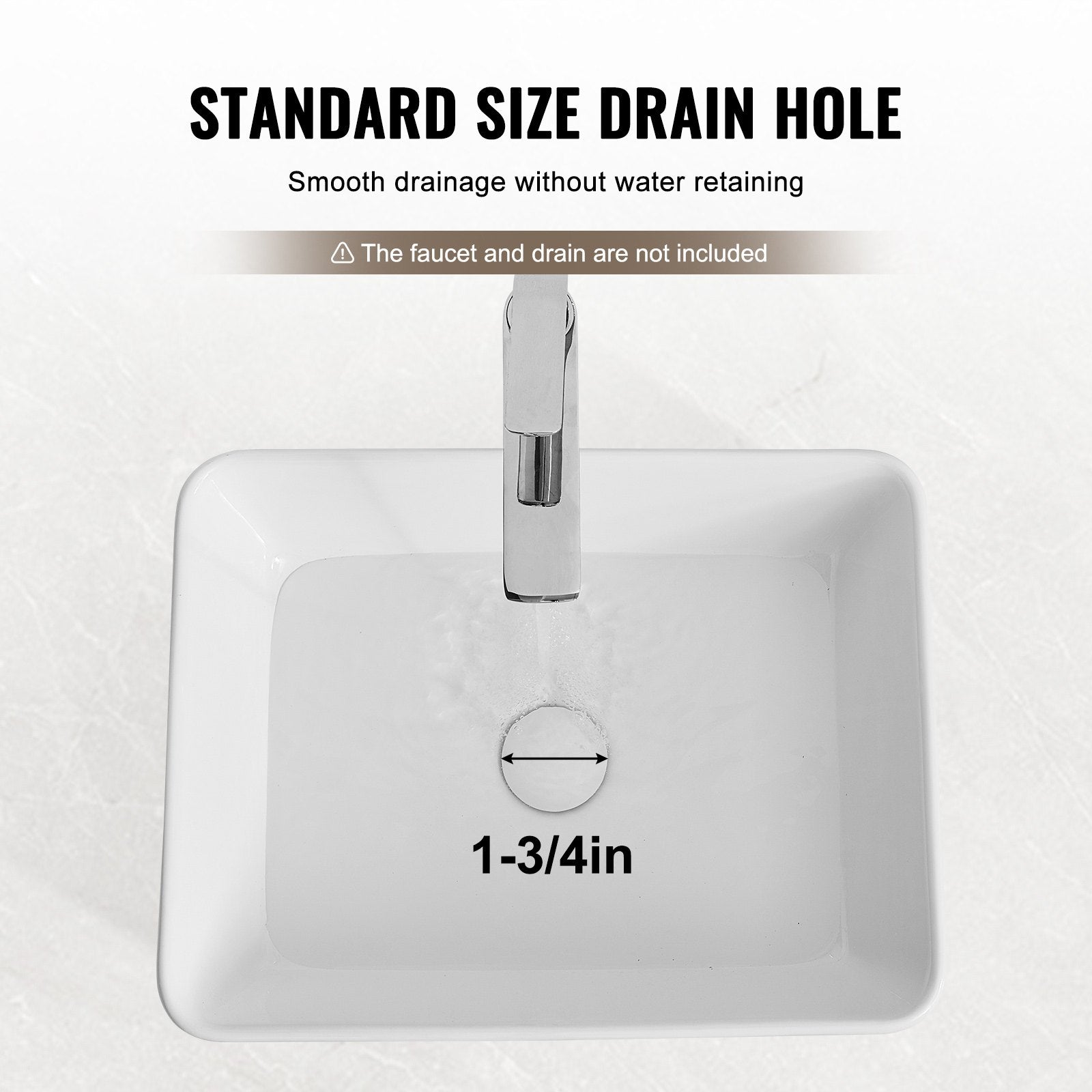 Uždedamas praustuvas VEVOR RS1237, 48 x 37 cm