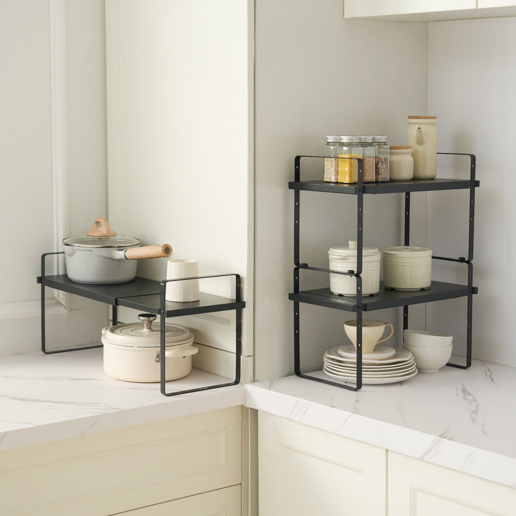Virtuvės spintelės lentynų organizatorius VEVOR LX-P9373, reguliuojamas ilgis 40,5–65 cm