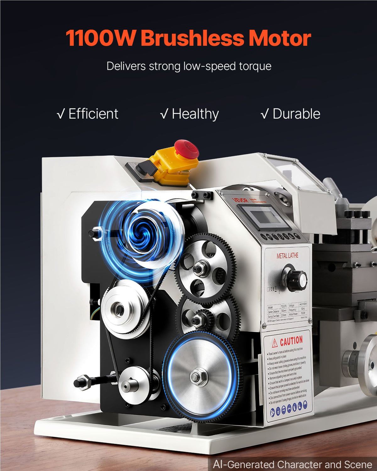 Metalo tekinimo staklės VEVOR TQ2275, 1100 W