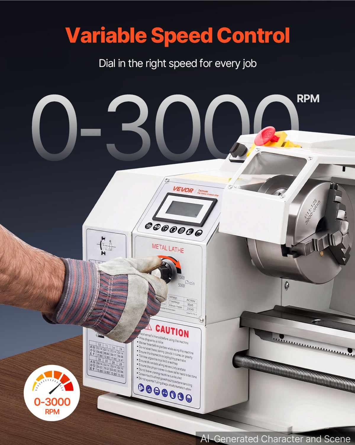 Metalo tekinimo staklės VEVOR TQ2275, 1100 W