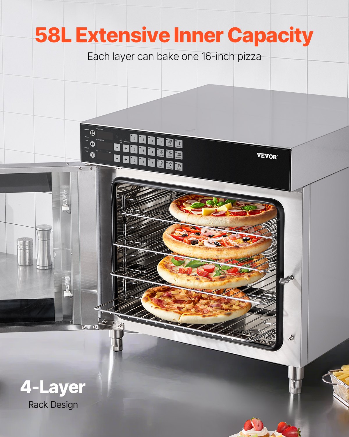 Konvekcinė krosnelė VEVOR FD-68DE, 2800W