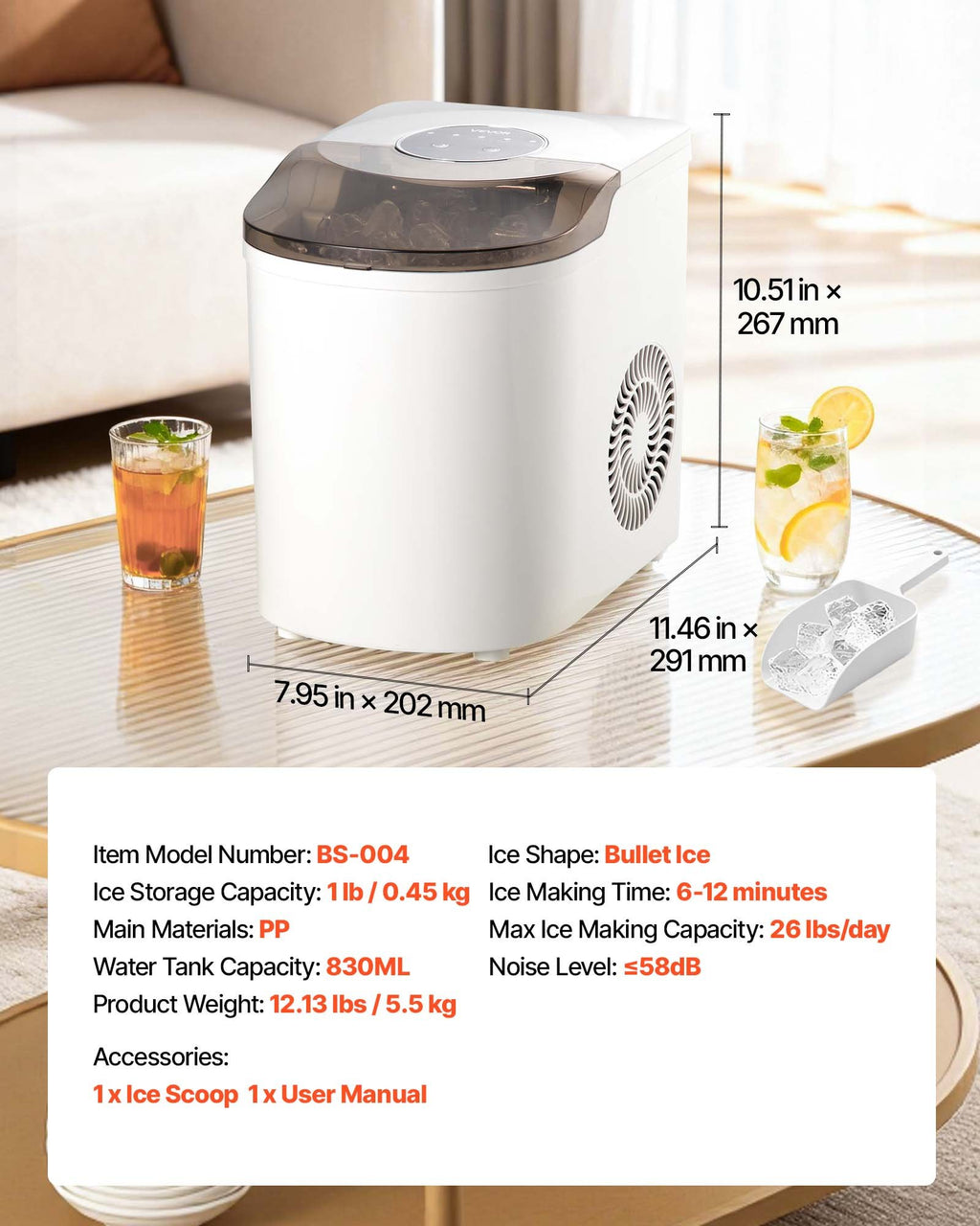 Ledukų gaminimo aparatas VEVOR BS-004, 11,8 kg per parą