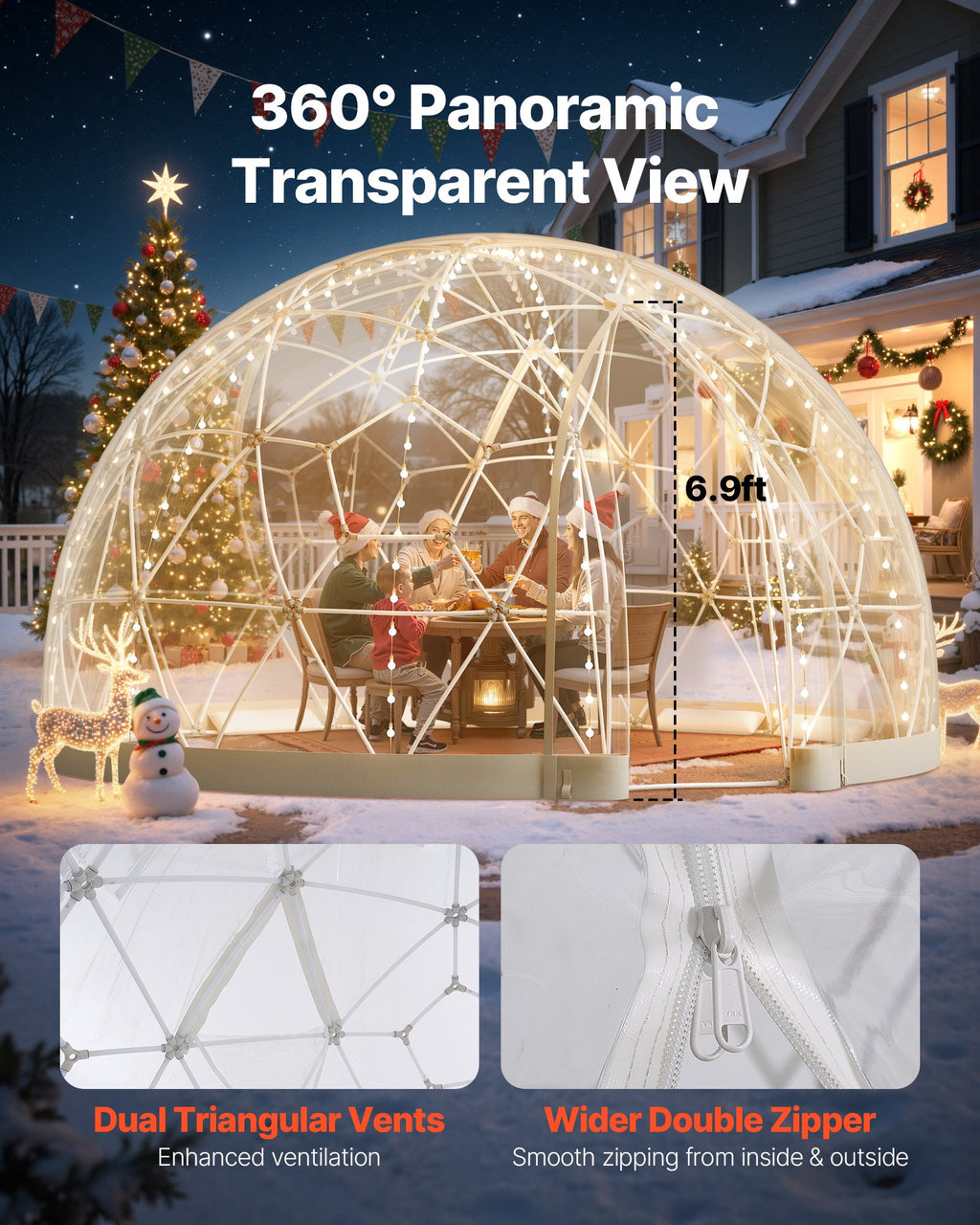Sodo kupolas VEVOR GB-DOME-15, 4,5 x 2,9 m