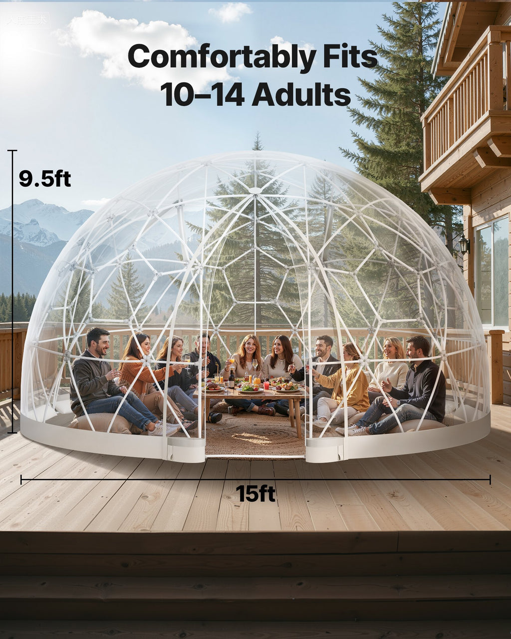 Sodo kupolas VEVOR GB-DOME-15, 4,5 x 2,9 m