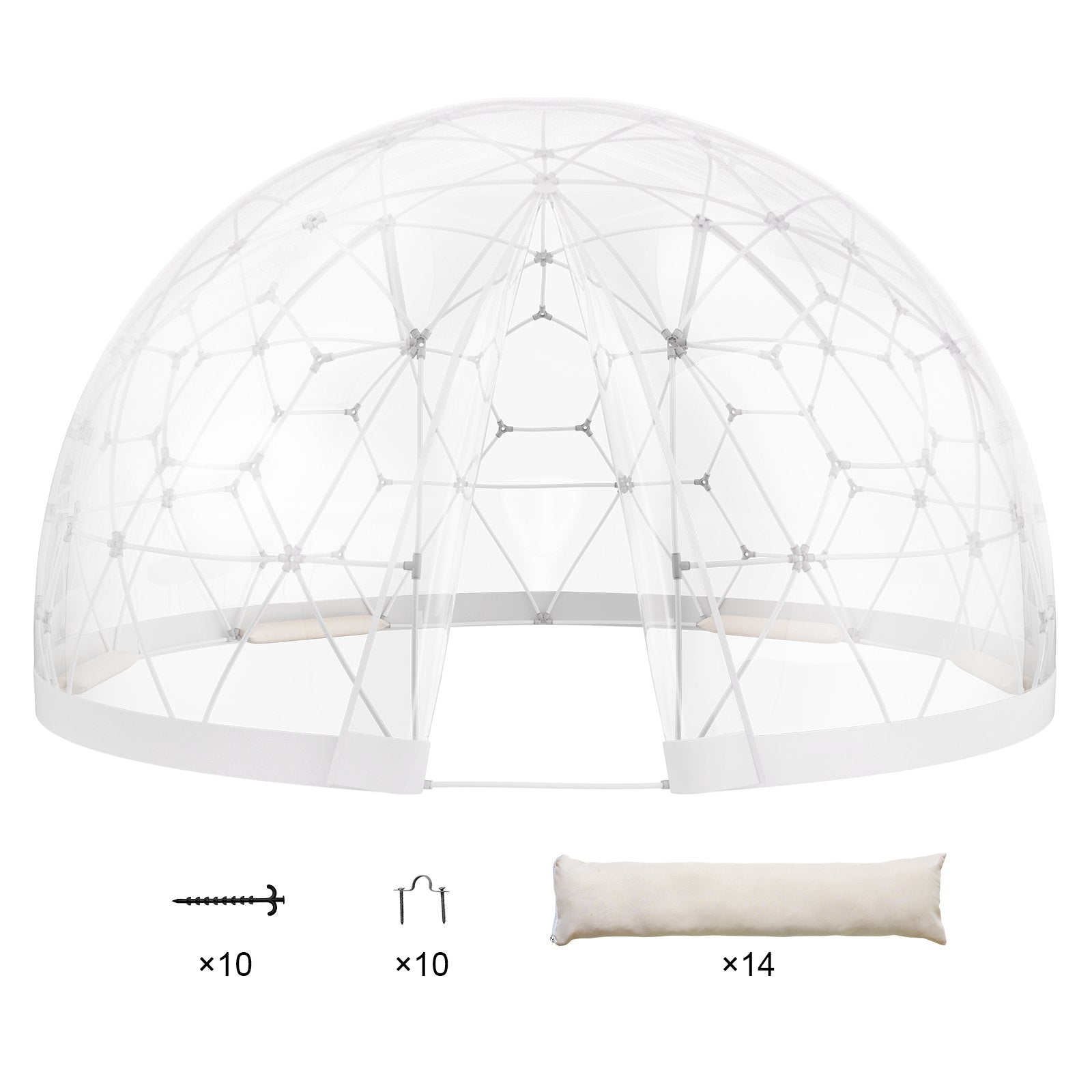 Kupolinė burbulinė palapinė VEVOR GB-DOME-12, 3,66 m skersmens