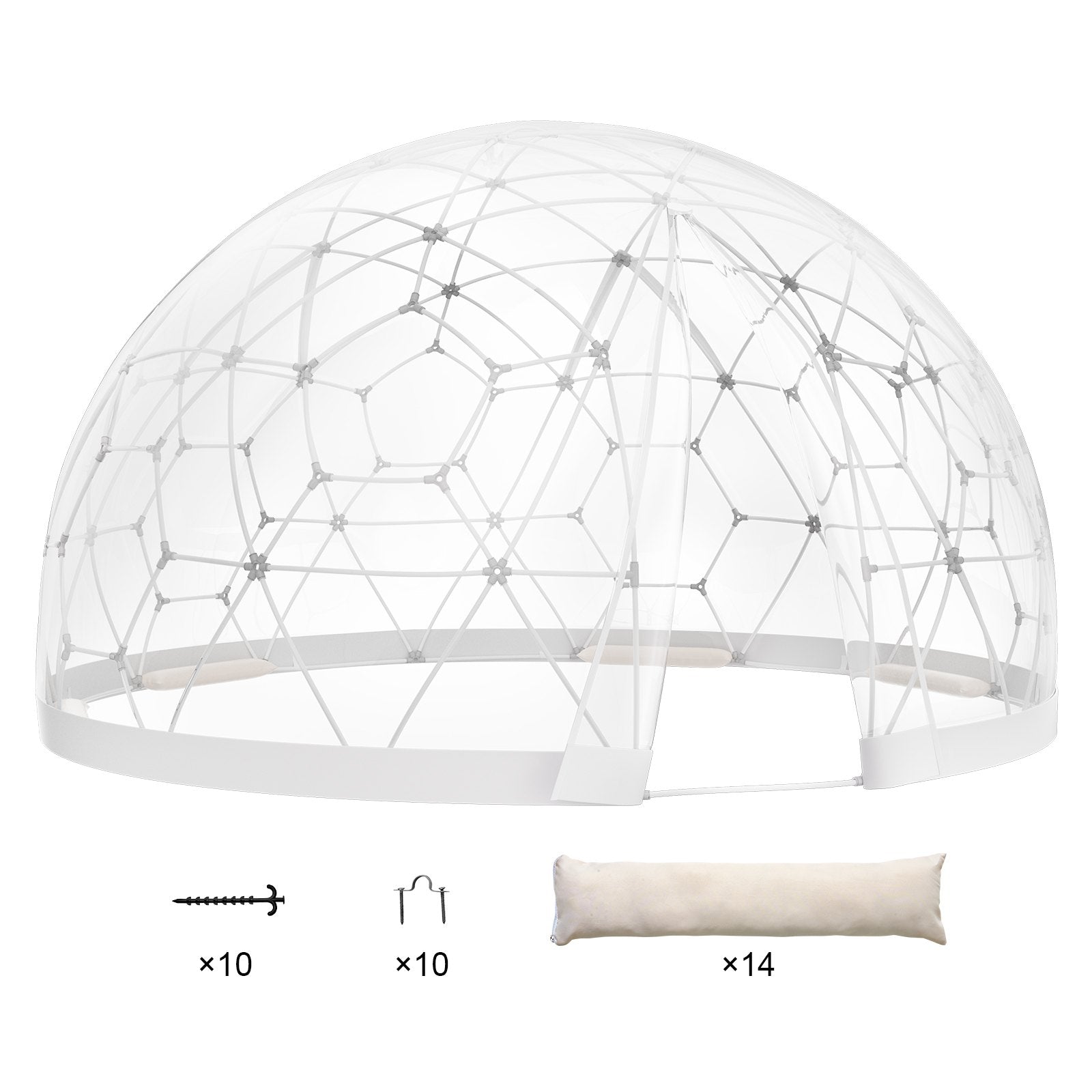 Kupolinė burbulinė palapinė VEVOR GB-DOME-12, 3,66 m skersmens