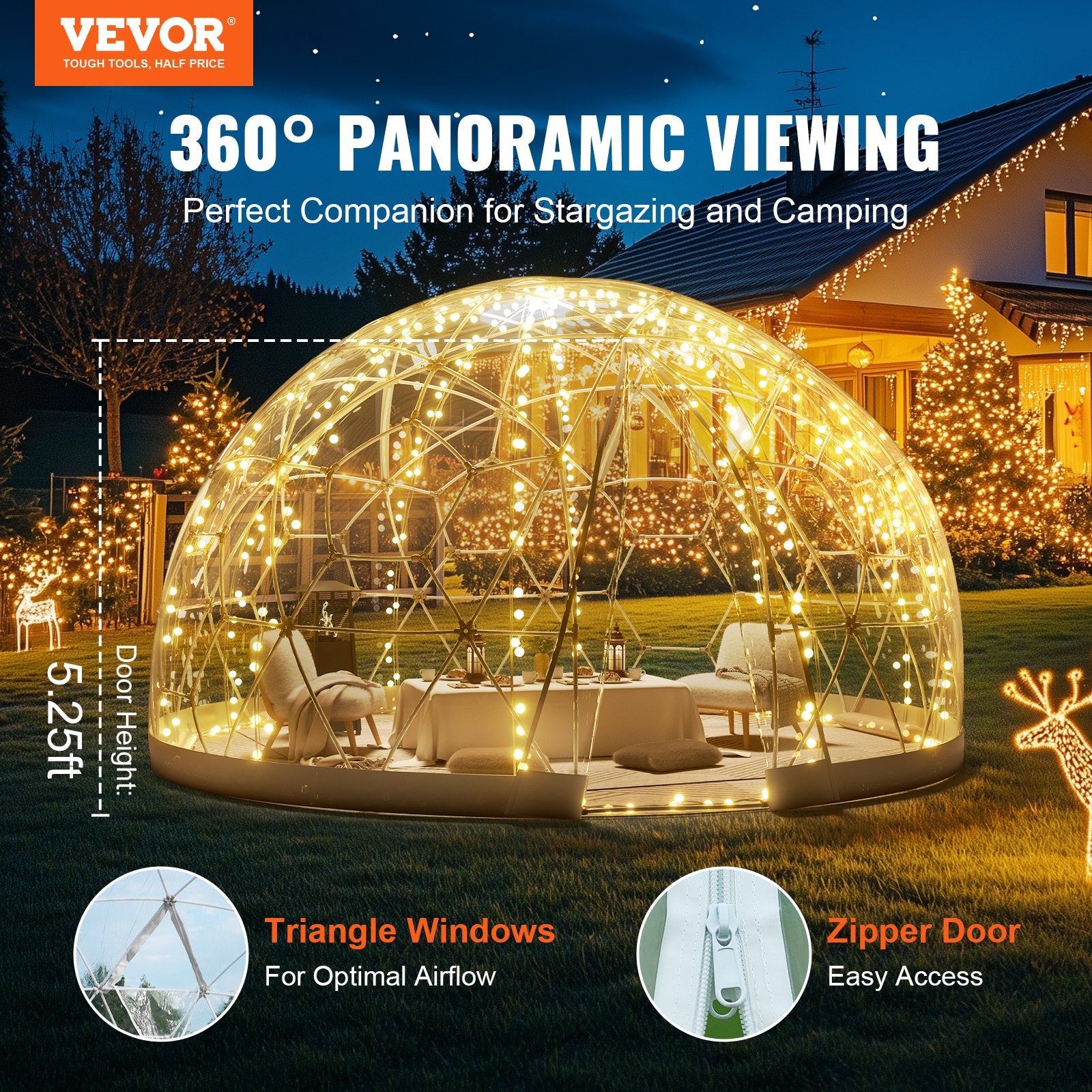 Kupolinė palapinė VEVOR GB-DOME-9.5, 2,9 m skersmens