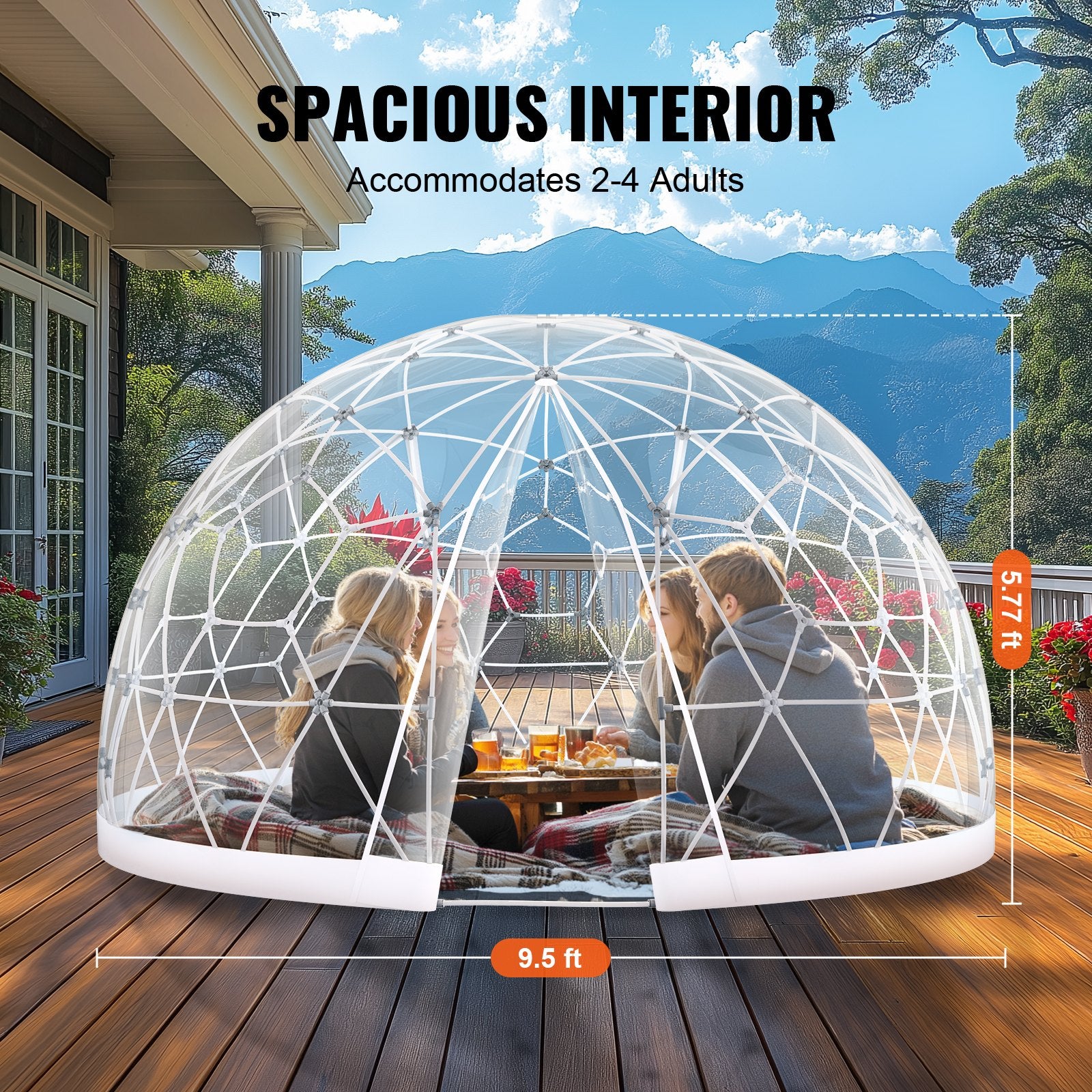 Kupolinė palapinė VEVOR GB-DOME-9.5, 2,9 m skersmens