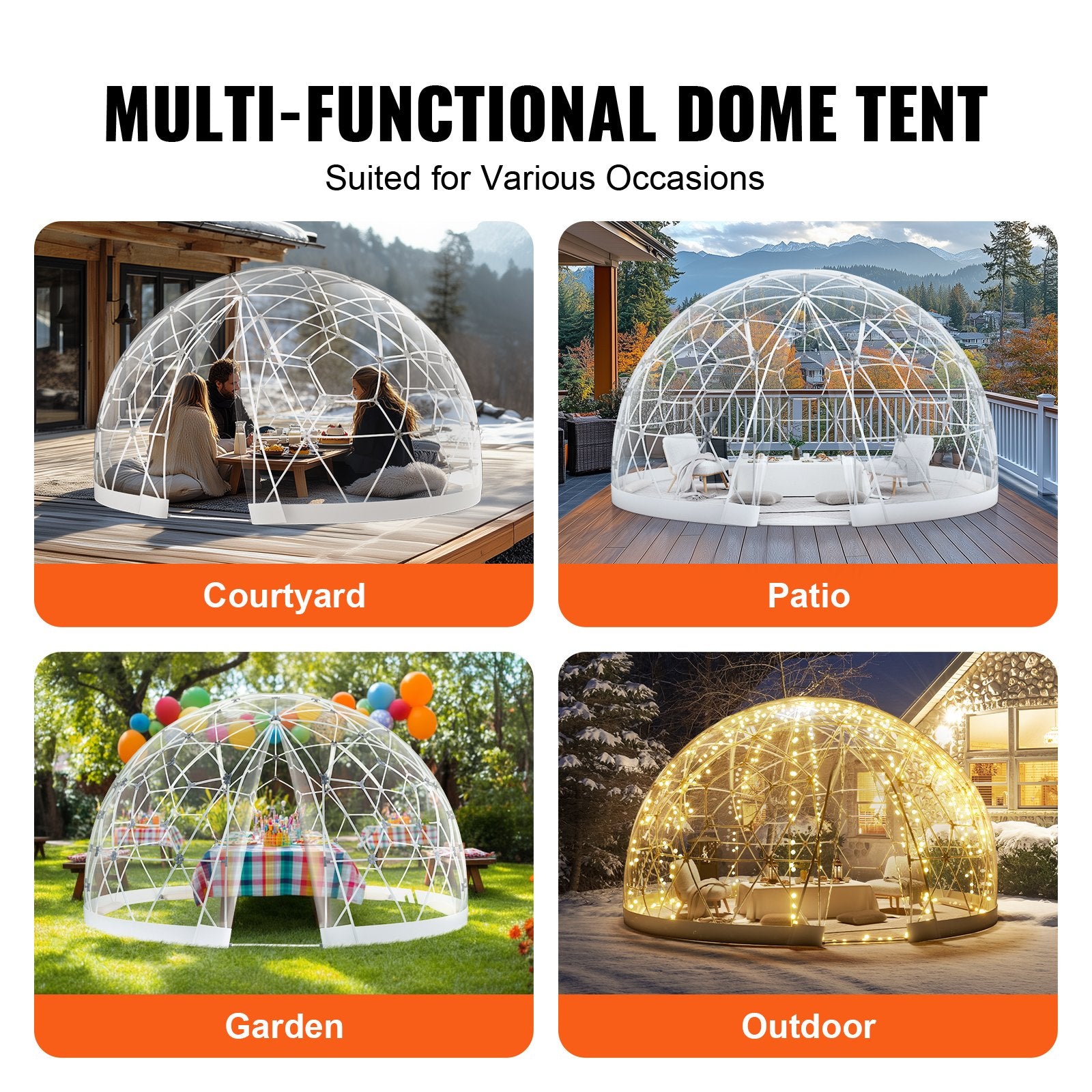 Kupolinė palapinė VEVOR GB-DOME-9.5, 2,9 m skersmens