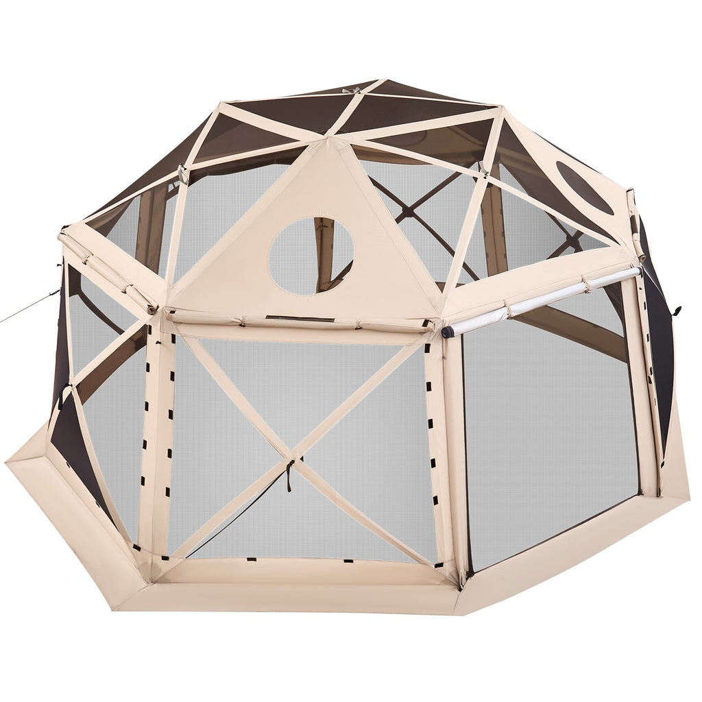 Išskleidžiama pavėsinė-palapinė VEVOR YR15x15Beige-13, 4,57 x 4,57 m