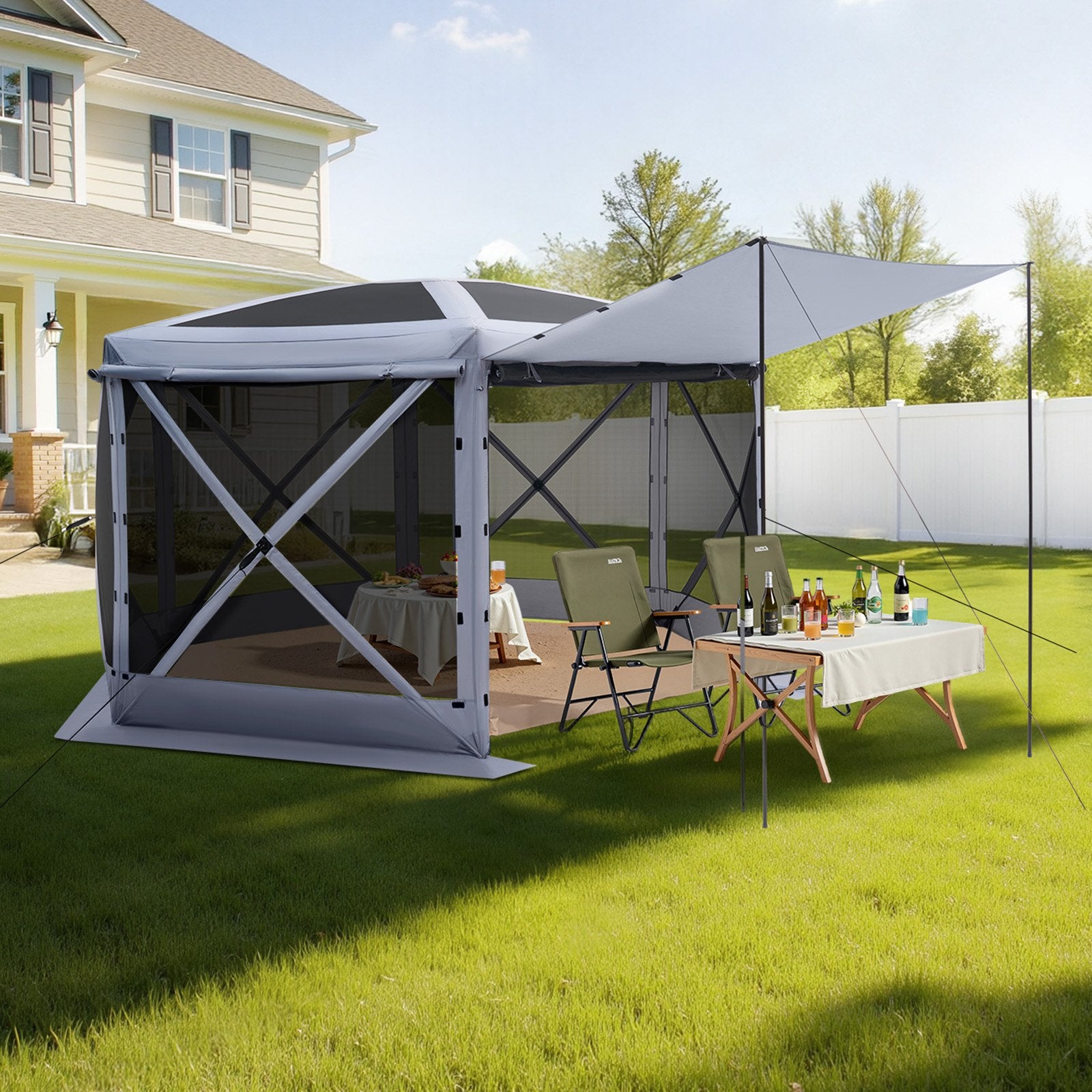 Greito surinkimo pavėsinė-palapinė VEVOR FY12X12, 3,6 x 3,6 m
