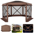Iššokanti pavėsinė-palapinė su tinkleliu VEVOR FY12X12Brown-6, 3,6 x 3,6 m
