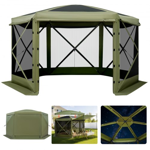 Pop-up pavėsinė-palapinė su tinkleliu VEVOR FY10X10Military Green-6, 3x3 m