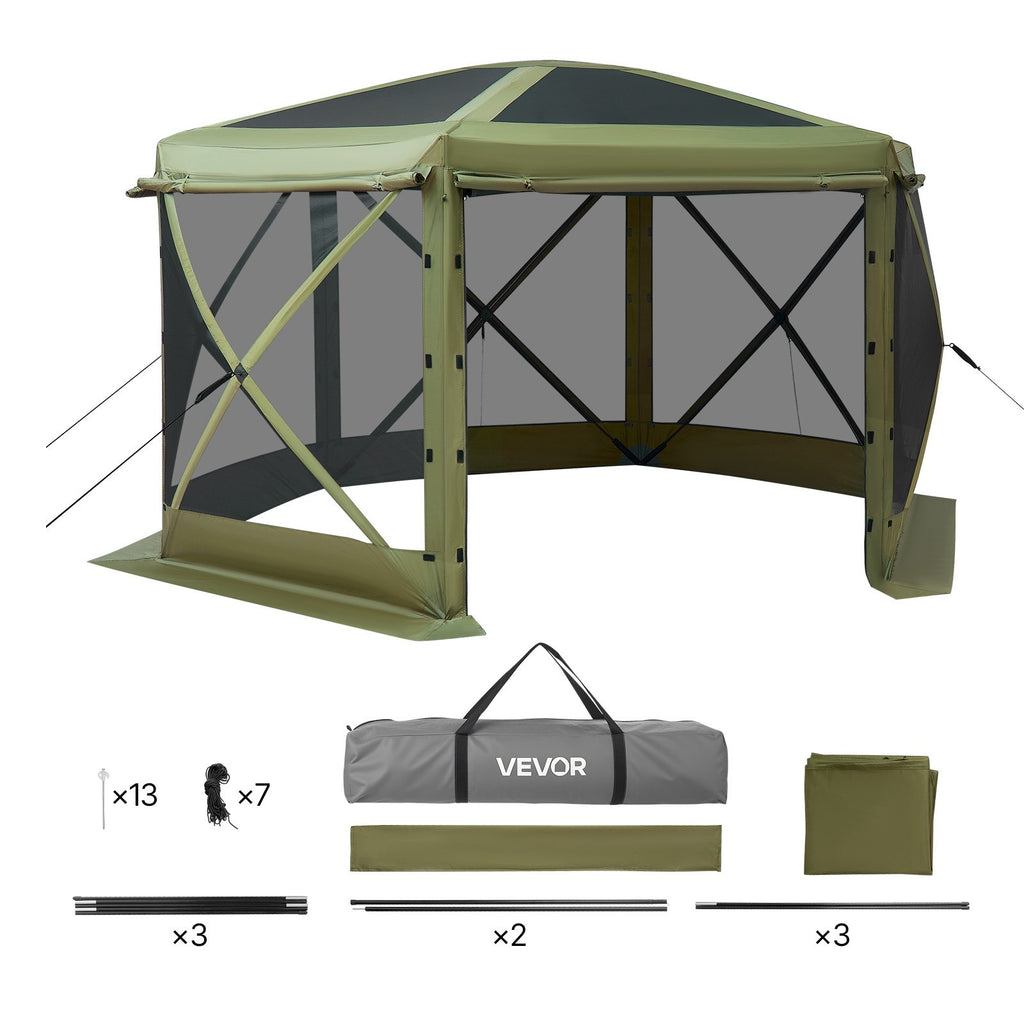 Pop-up pavėsinė-palapinė su tinkleliu VEVOR FY10X10Military Green-6, 3x3 m
