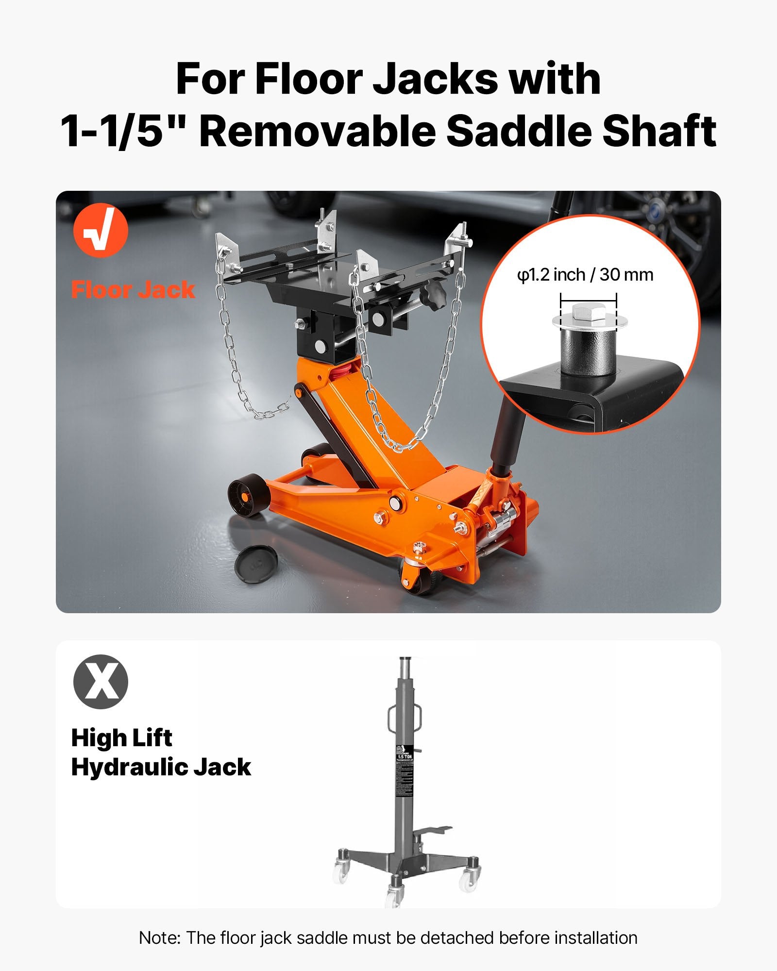 Pavarų dėžės kėliklio adapteris VEVOR 0.5TP, 500 kg keliamoji galia