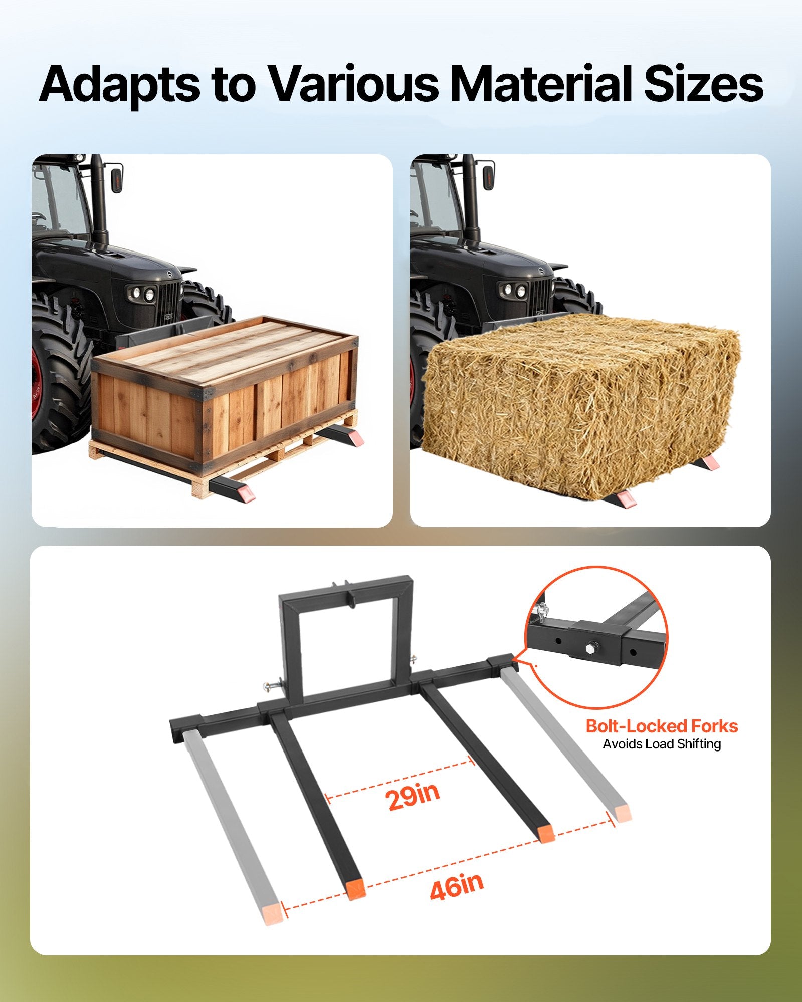 Palečių šakės VEVOR SDSTPC5015003, 680 kg keliamoji galia