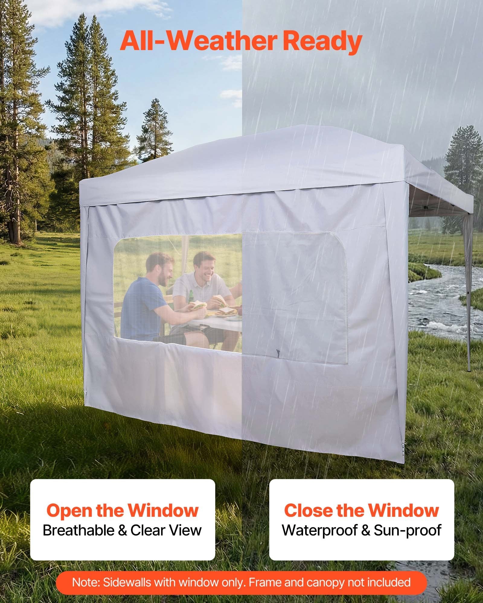 Paviljono šoninės sienelės VEVOR KDPJ-002, 3 x 3 m palapinėms, 4 vnt.