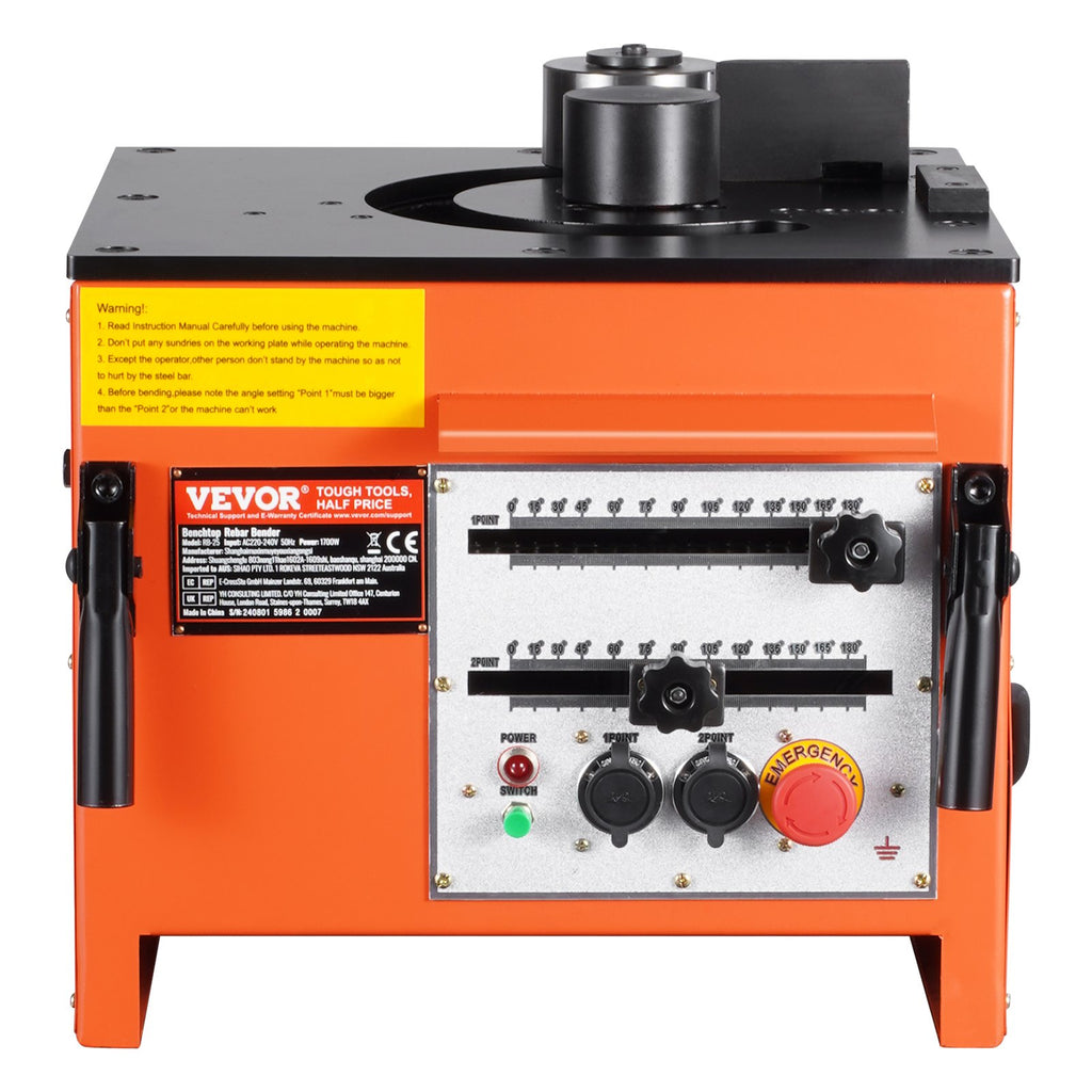 Elektrinės armatūros lankstymo staklės VEVOR RB-25, 1700 W