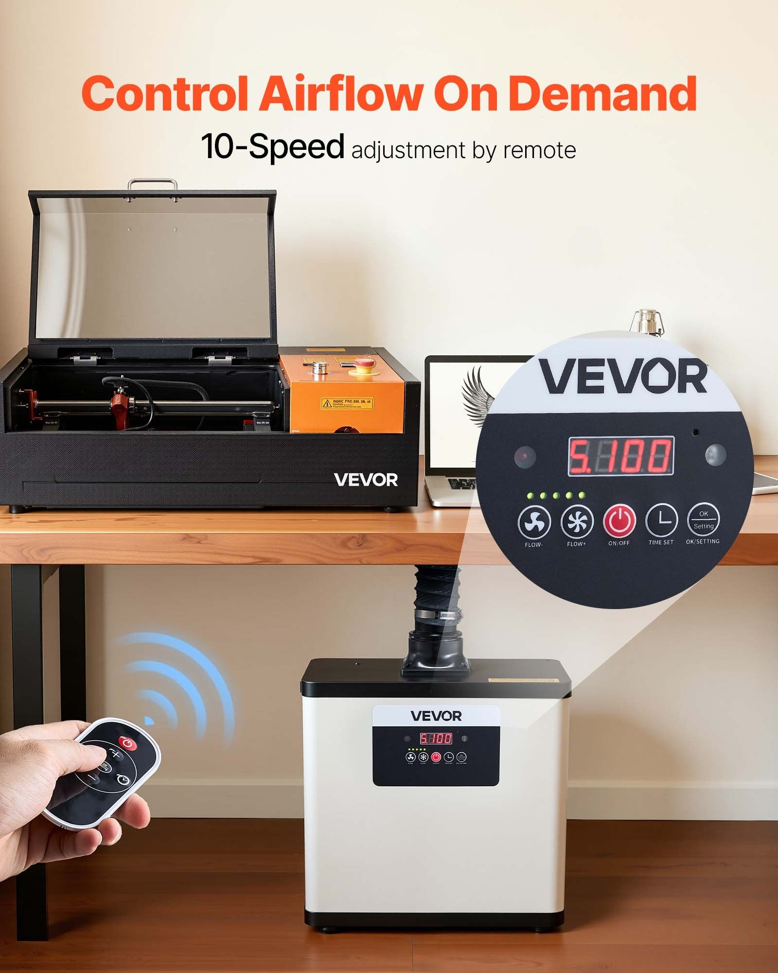 Litavimo dūmų sutraukėjas VEVOR DX1002, 510 m³/h