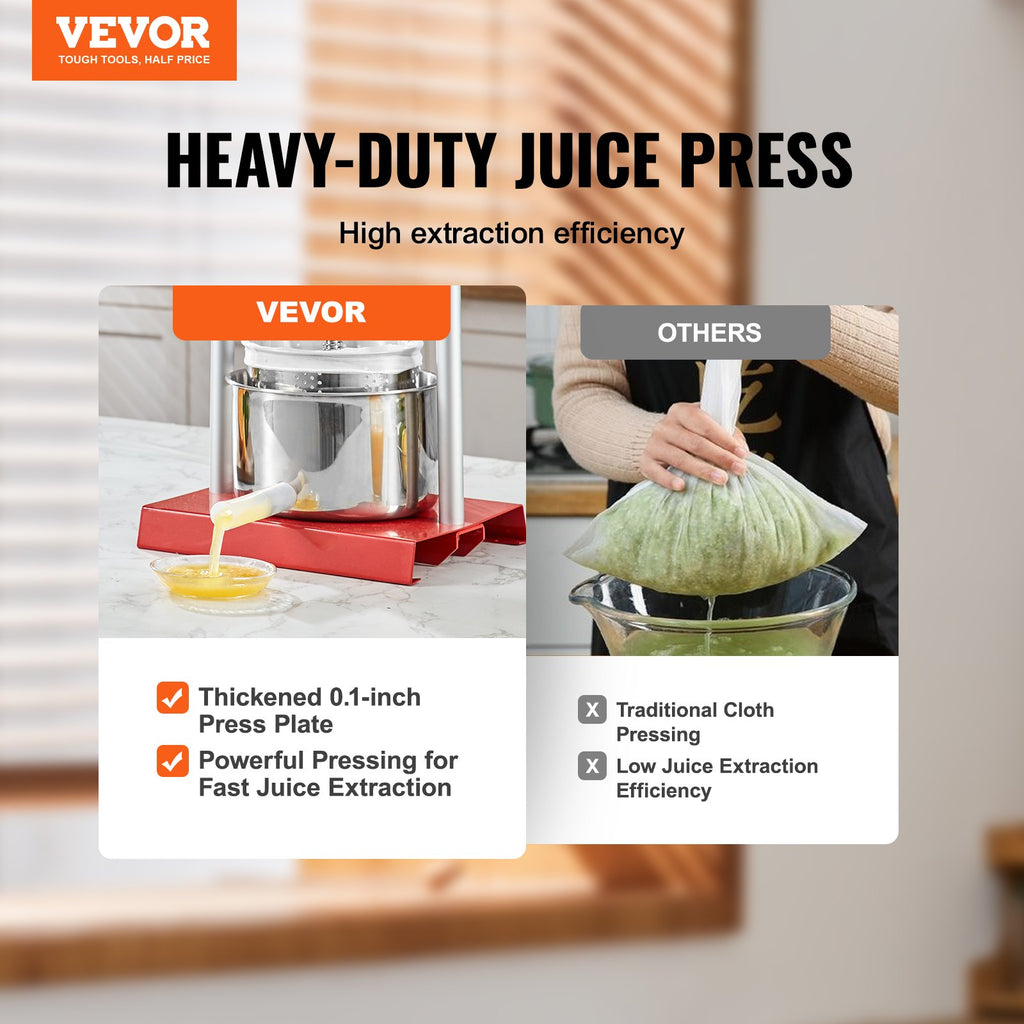 Vaisių ir uogų presas VEVOR YZQ-3L, 3 l talpa