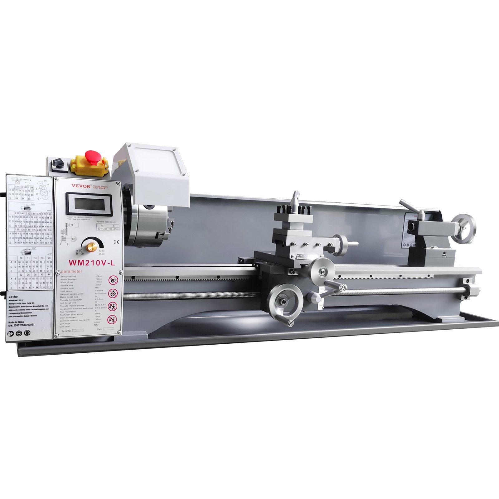 Metalo tekinimo staklės VEVOR WM210V-L, 750W