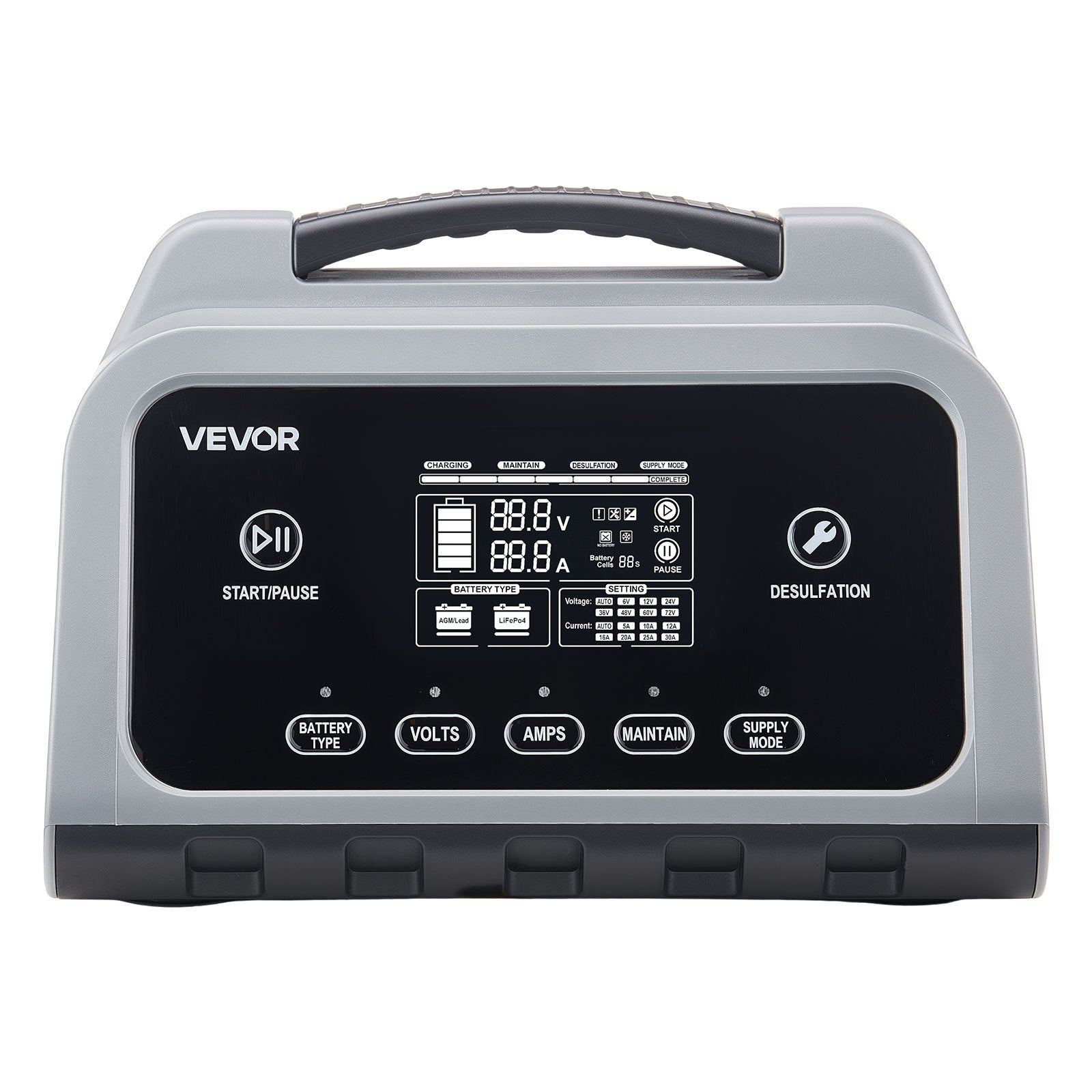 Išmanusis akumuliatorių įkroviklis VEVOR XFH-SS03, 20A, 6V/12V/24V