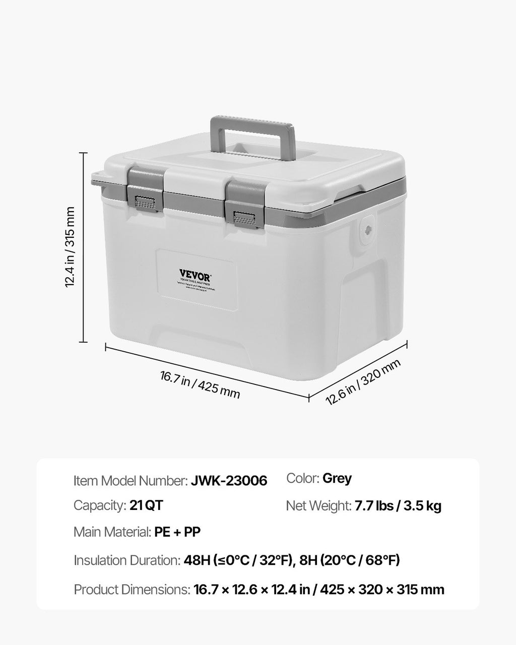 Nešiojamas šaltkrepšis VEVOR JWK-23006, 20 l