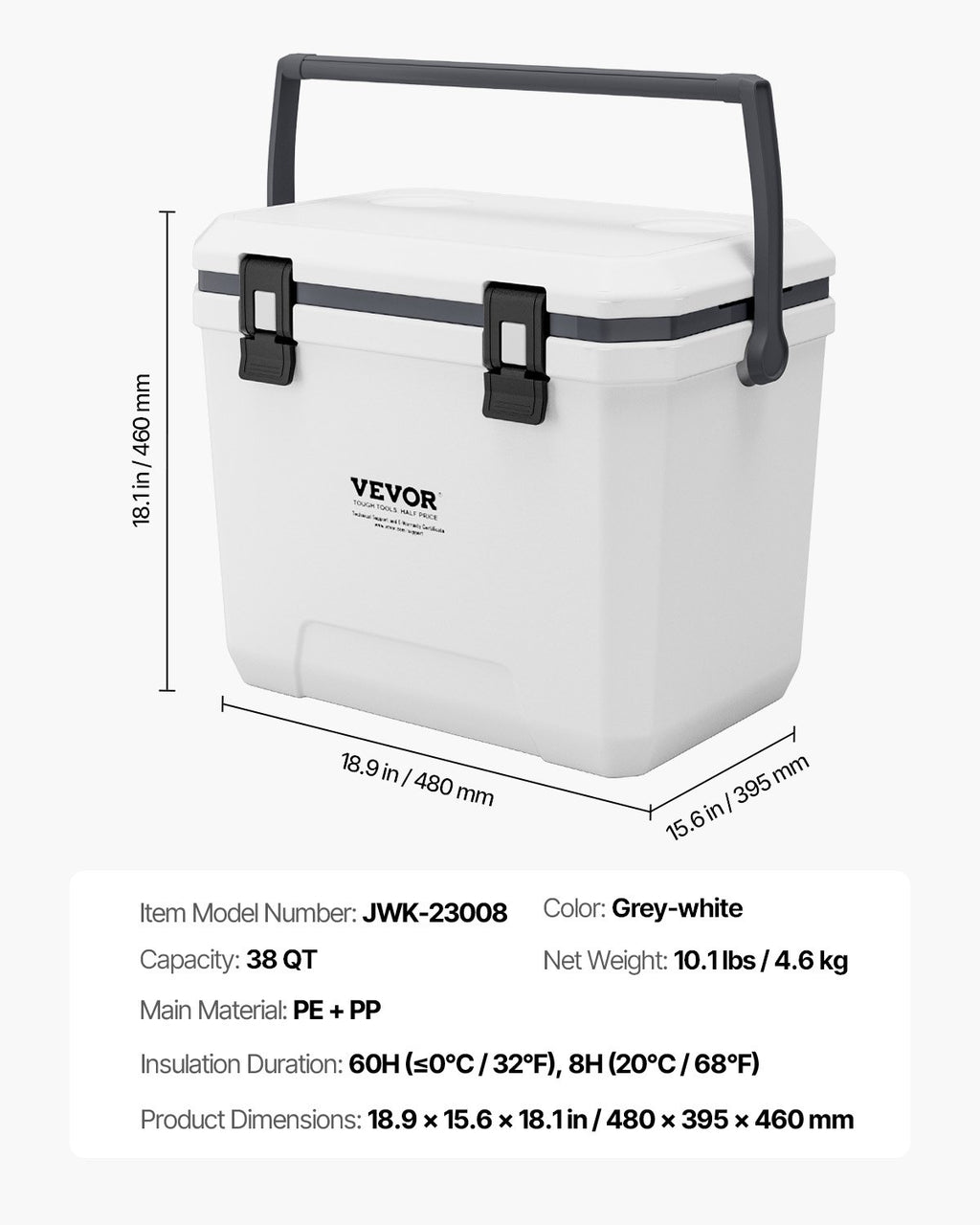 Nešiojamas šaltkrepšis VEVOR JWK-23008, 36 l talpa