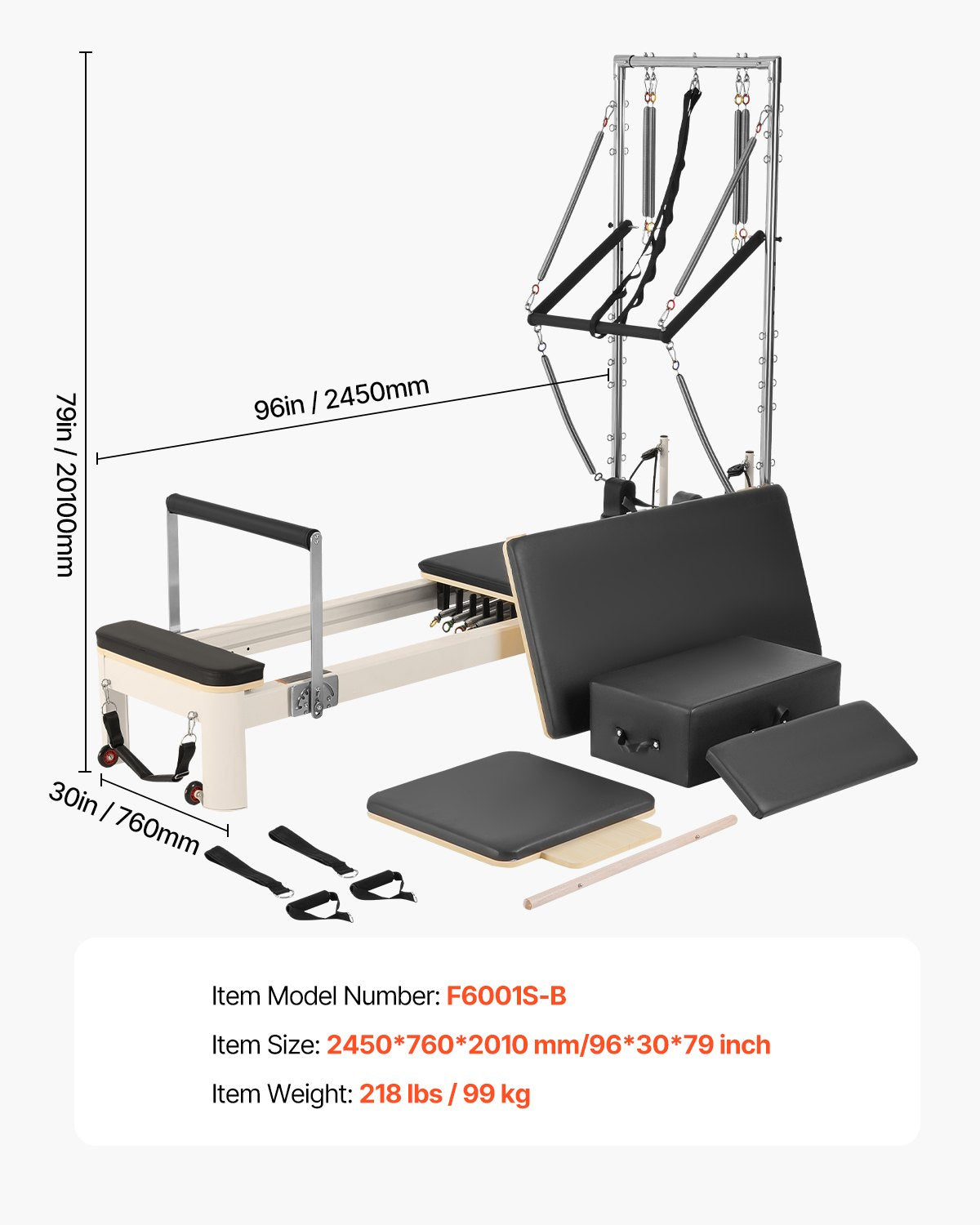 Pilateso treniruoklis VEVOR F6001S-B, iki 181 kg apkrova