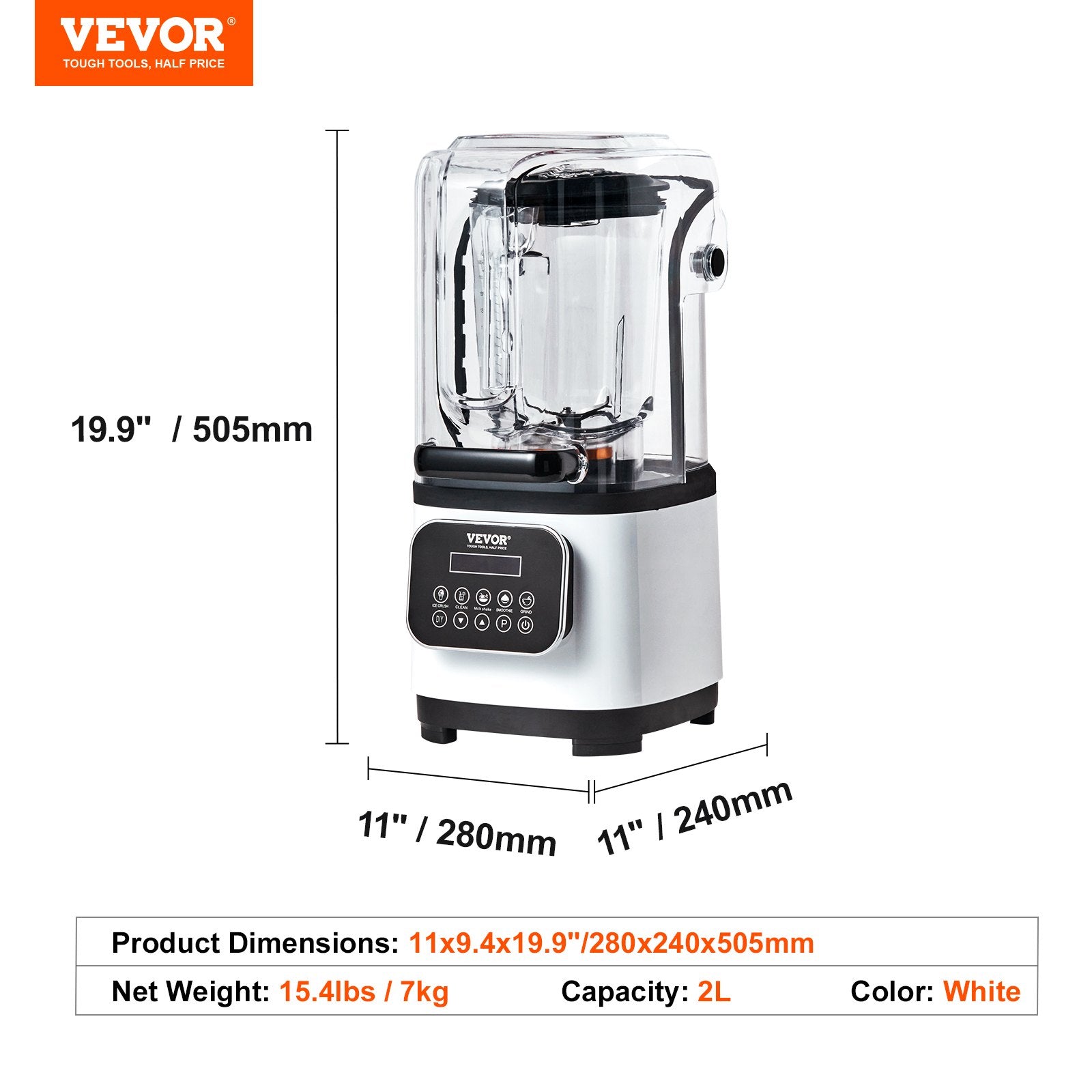 Profesionalus trintuvas VEVOR HS-212C-US-W, 2200W