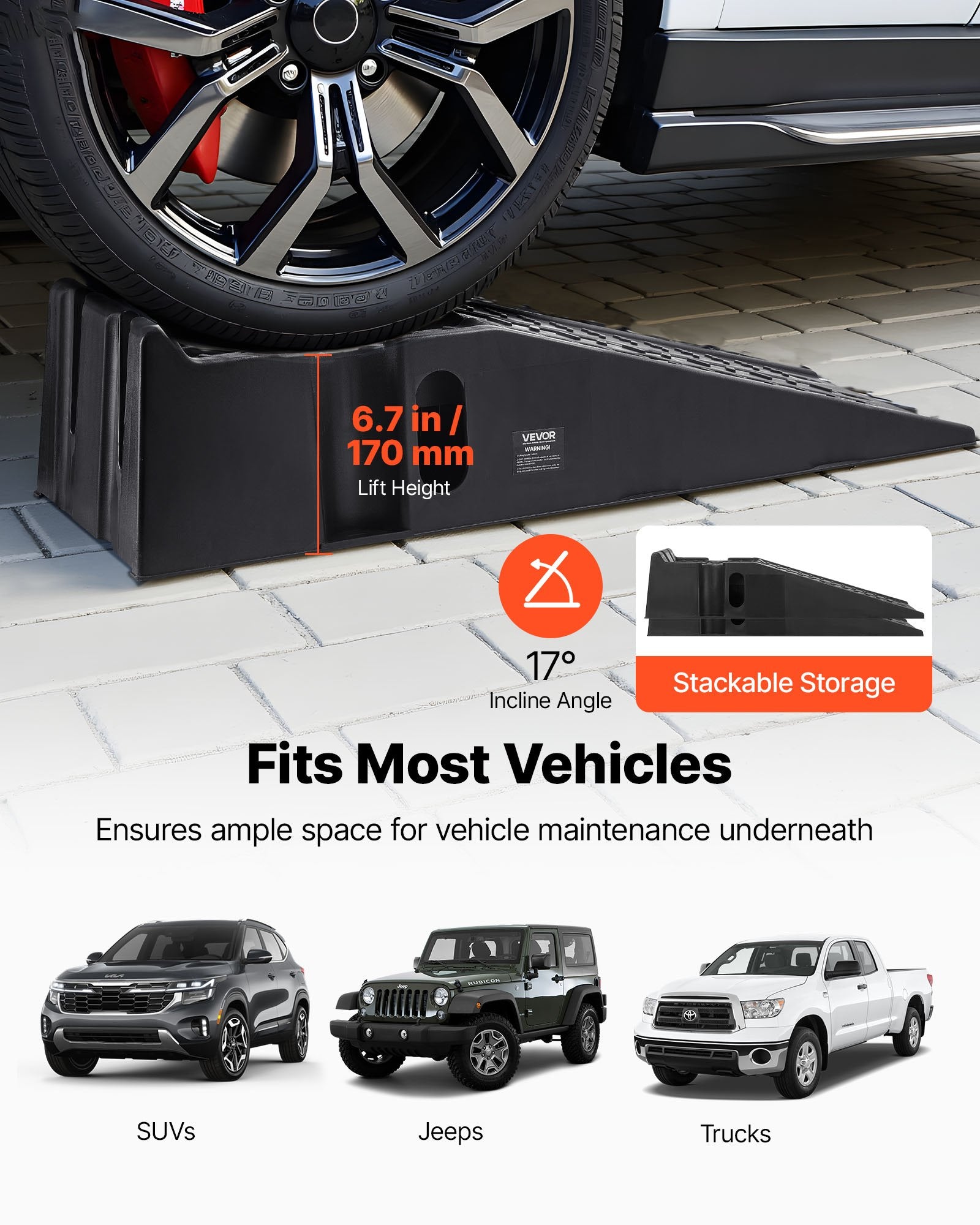 Automobilių užvažiavimo rampa VEVOR TS296-16000, 7257 kg apkrova