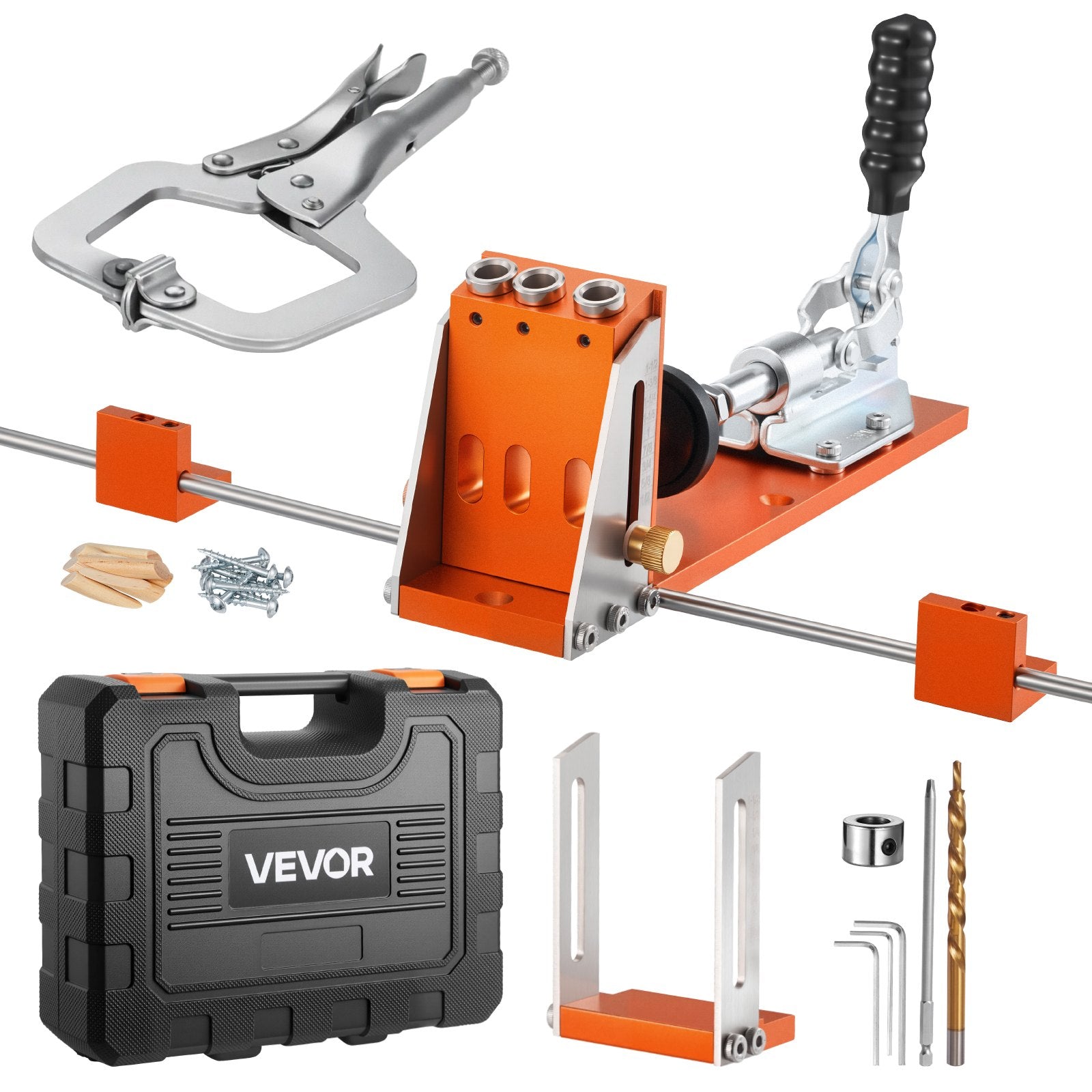 Skylių gręžimo šablonas VEVOR XK2-2505, 12,7–38,1 mm reguliuojamas gylis